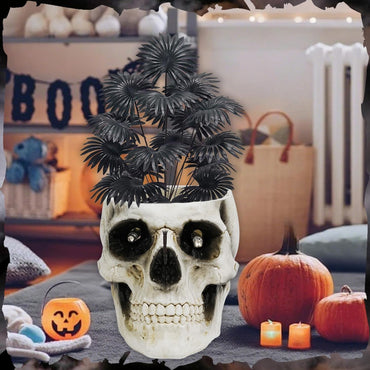 Halloween Skull Candy Dish, Resin Skull Statues, Resin Skull Head Bowl Decoration for Halloween Home Office Decor Candy Servers