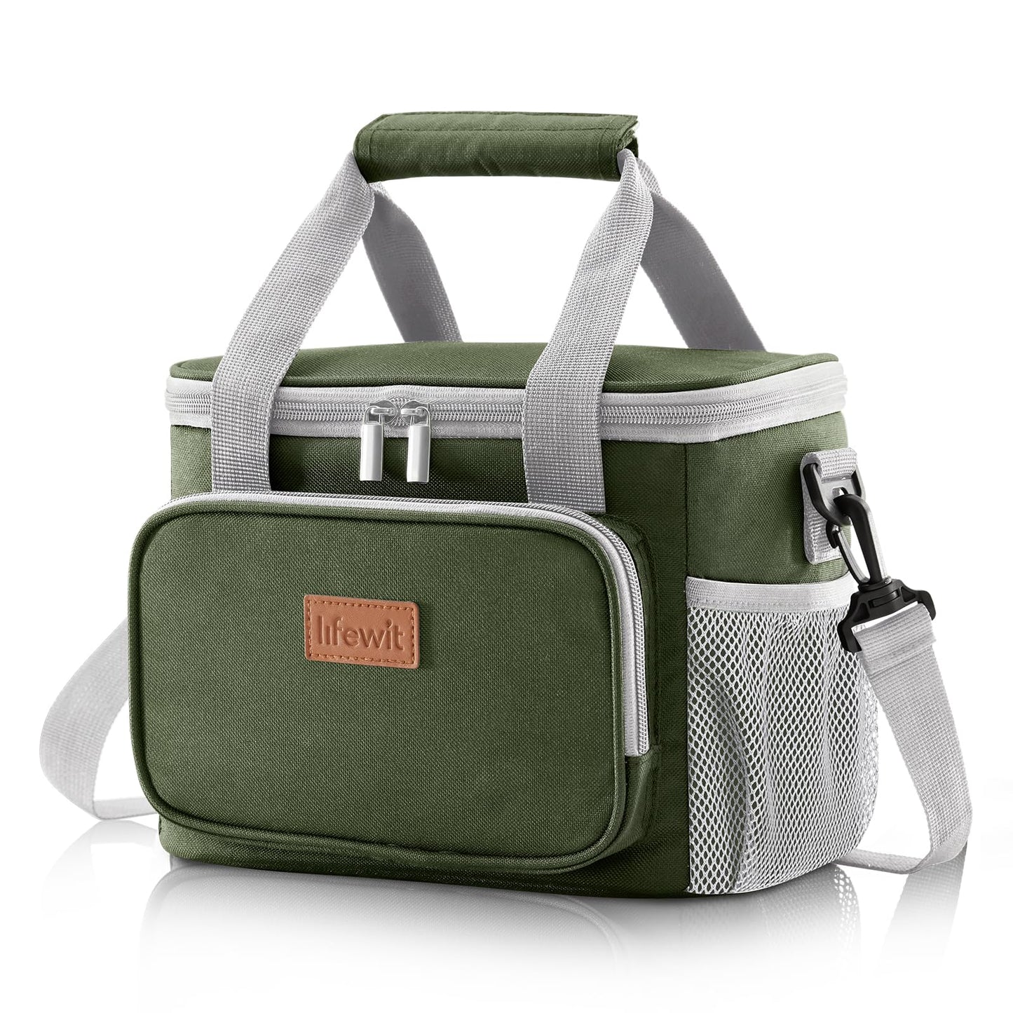 Lifewit Medium Lunch Bag Insulated Lunch Box Soft Cooler Cooling Tote for Adult Men Women, Black 12-Can (9L)