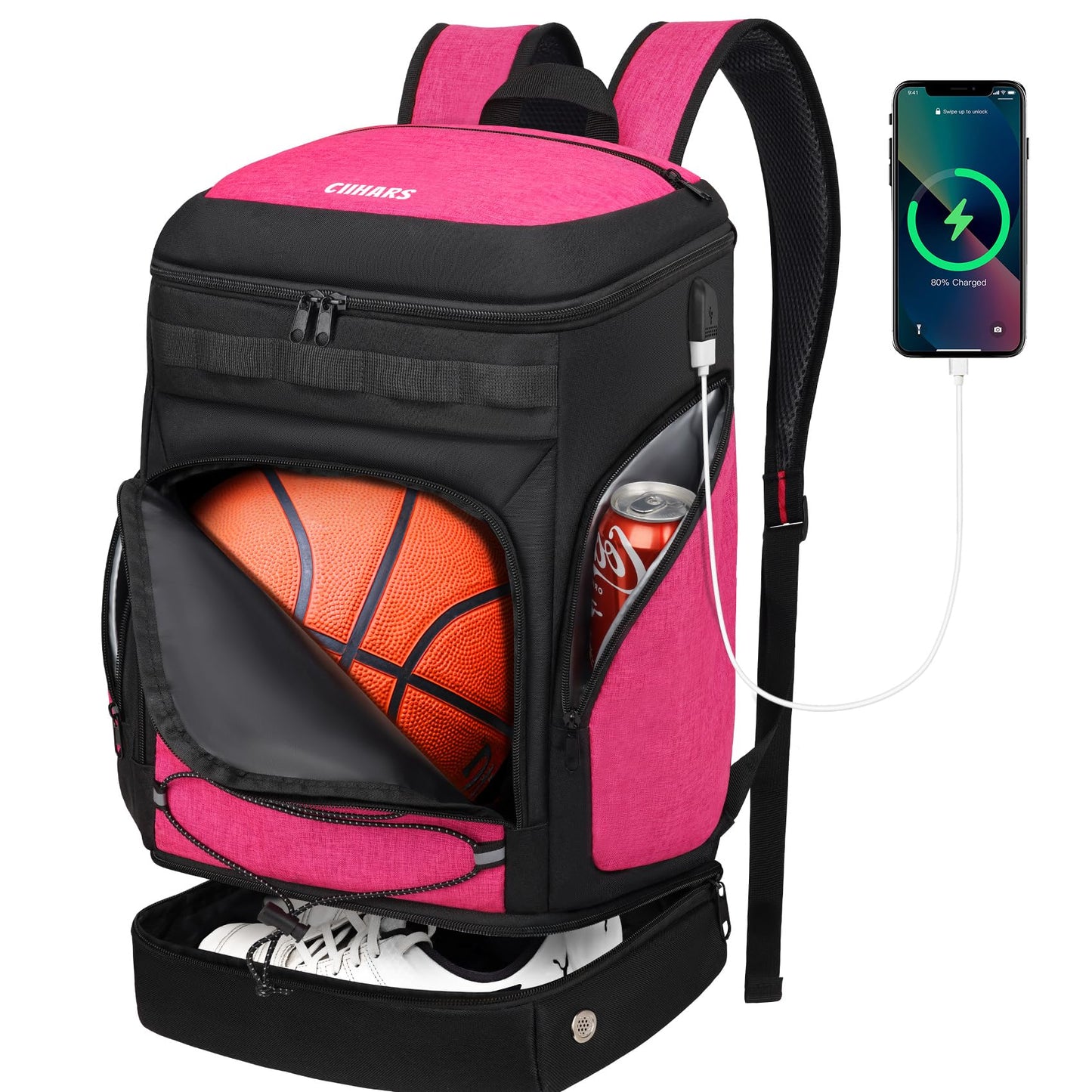Basketball Backpack Basketball Bag Large Sports Bag with Separate Ball holder & Shoes compartment, Best for Basketball, Soccer,Volleyball,Gym