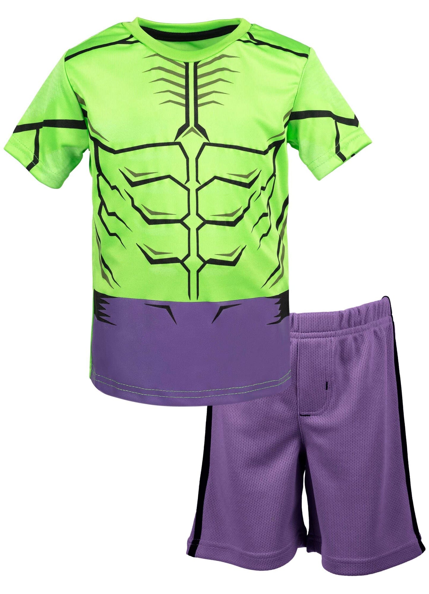 Marvel Avengers Captain America Iron Man Venom Hulk Cosplay Athletic T-Shirt and Shorts Outfit Set Toddler to Little Kid
