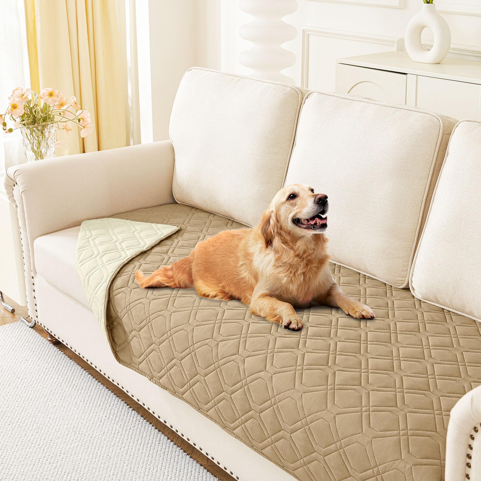 hyha Waterproof Dog Bed Blanket, Soft Pet Blankets, Waterproof Couch Cover for Dogs, Reversible Sofa Covers Washable for Furniture (30x70 Inch, Grey/Dark Grey)