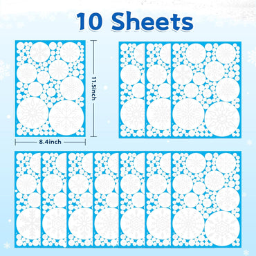 1000Pcs Snowflake Christmas Window Clings - Snowflake Christmas Window Decorations Stickers for Glass Windows Christmas Decorations Indoor Wtiner Holiday Office Bedroom Decor (10 Sheets)