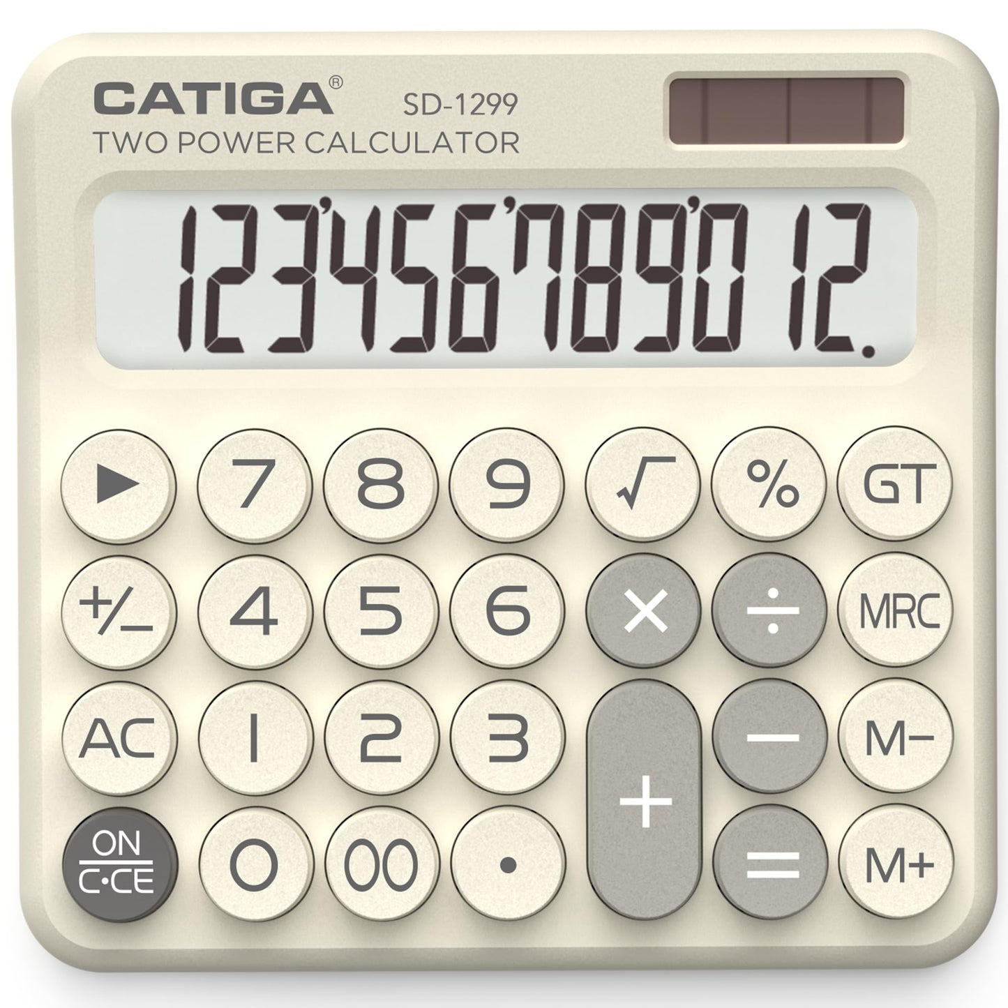 CATIGA Desktop Calculator 8 Digit with Solar Power and LCD Display, Big Buttons, for Home, Office, School, Class and Business, 4 Function Small Basic Calculators for Desk, CD-8185