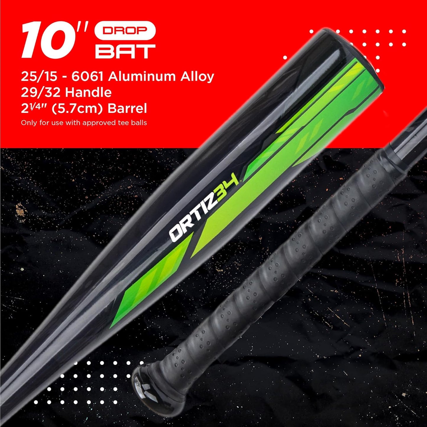 Youth T-Ball Set, 25” Signature Aluminum T-Ball Bat with -10 Drop, Foam Core T-Ball, 9” Lightweight Youth Glove, Vibrant Graffiti Print
