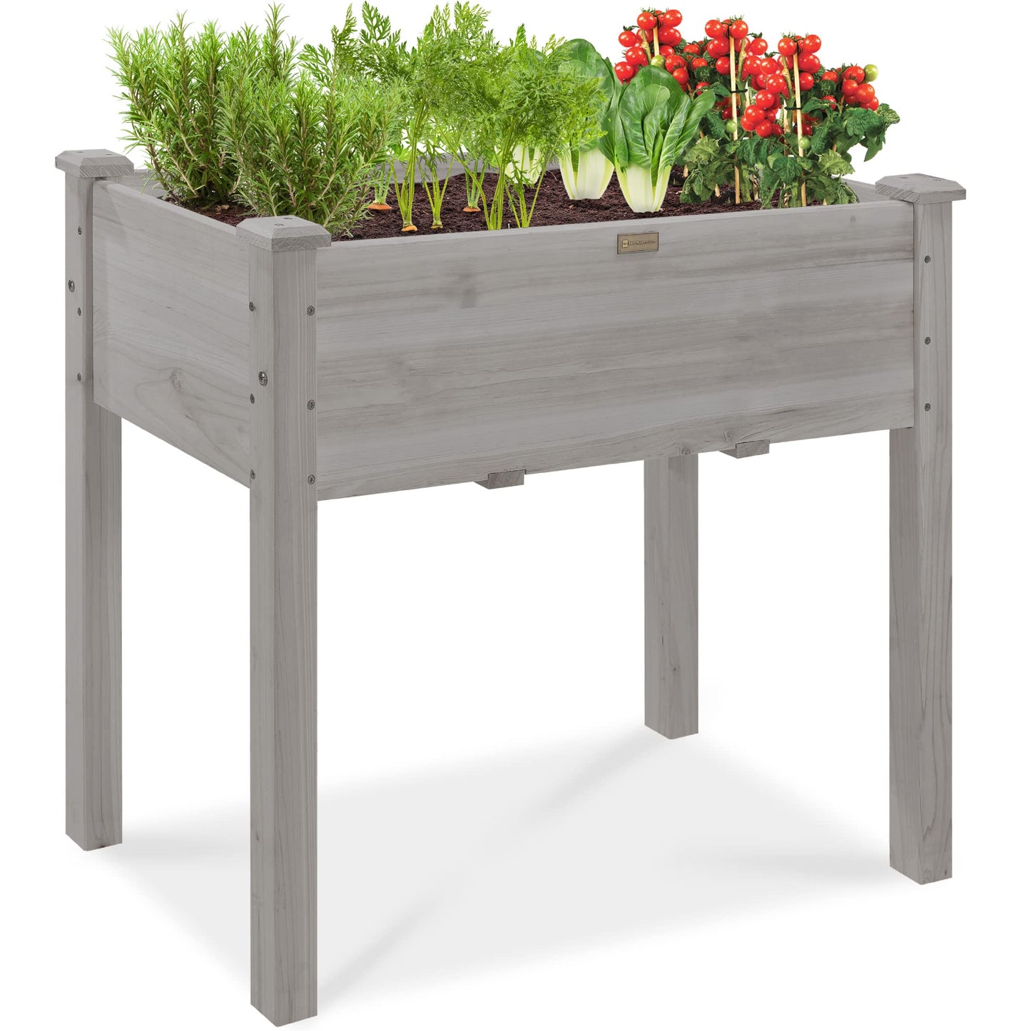 Best Choice Products 72x24x30in Raised Garden Bed, Elevated Wood Planter Box Stand for Backyard, Patio, Balcony w/Divider Panel, 6 Legs, 300lb Capacity - Acorn Brown