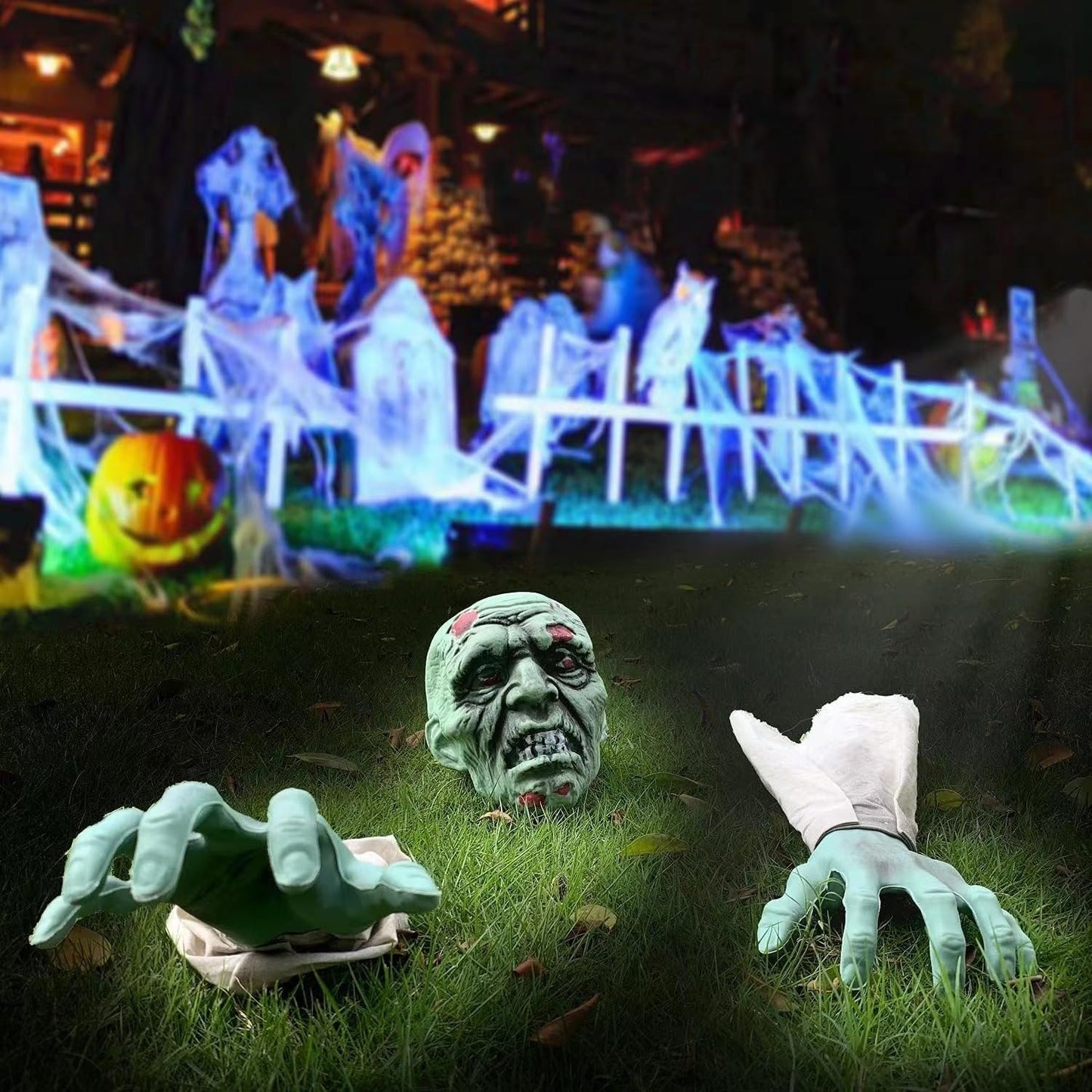 Realistic Zombie Garden Stakes Halloween Decorations Outdoor Yard Stakes Outside House Lawn Patio Party Graveyard Scenes Halloween Decor