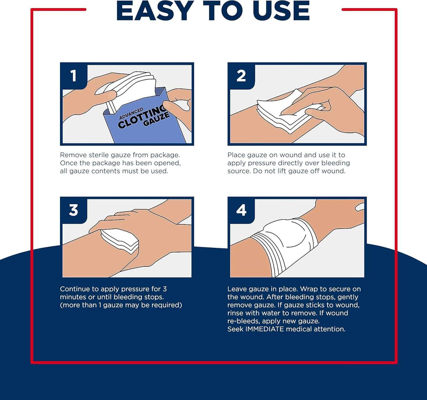 Adventure Medical Kits QuikClot Gauze - Flexible Hemostatic Medical Gauze for Emergency Survival or Disaster Preparedness Kits & More - Stops Bleeding Fast with Kaolin - 3" x 24"