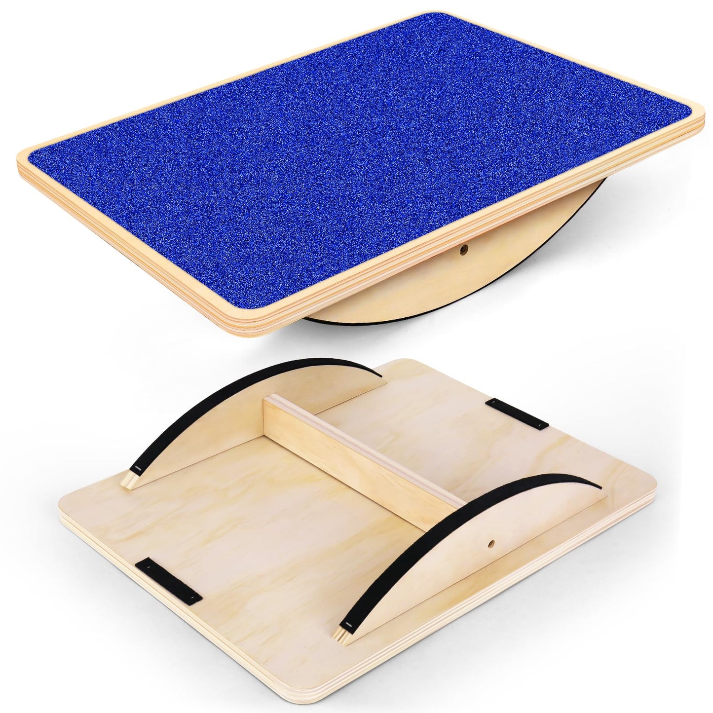 Professional Balance Board for Adults - Anti-Slip 350LBS Wobble Board for Physical Therapy, Standing Desk, Core Strength - Wooden Rocker Board