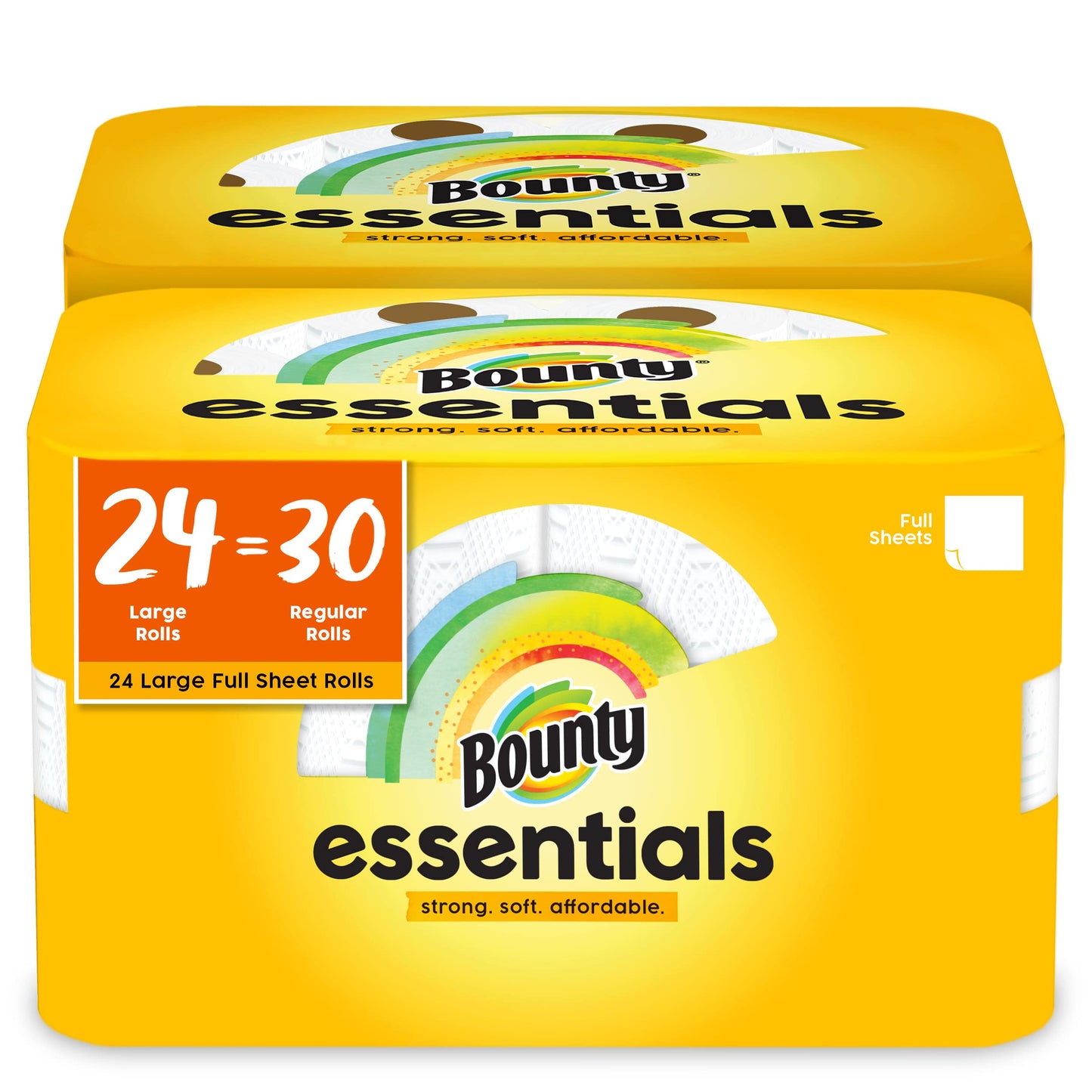 Bounty Essentials Select-A-Size Paper Towels, White, 2 Triple Rolls = 6 Regular Rolls