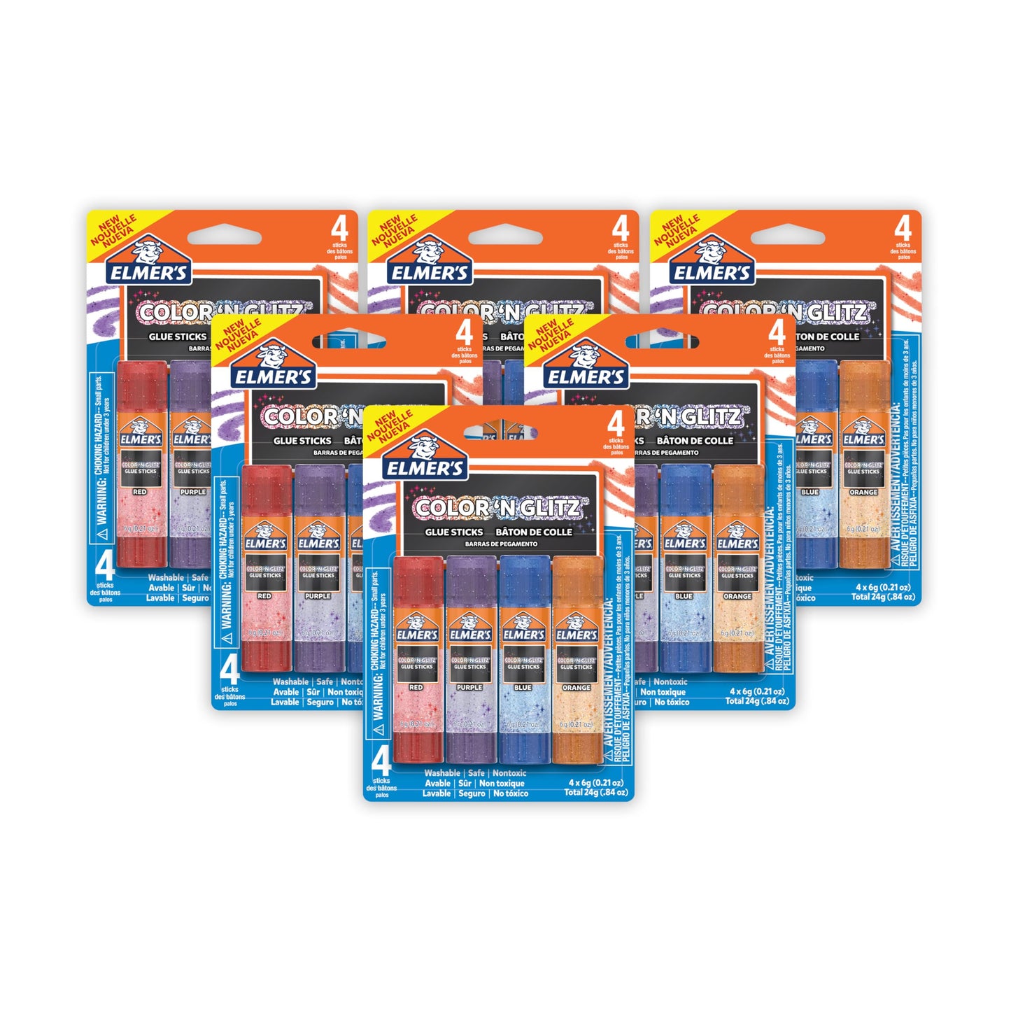 Elmer’s Scented Glue Sticks Washable Clear Assorted Scents 6 Grams 6 Packs of 4 (24 Total Count)