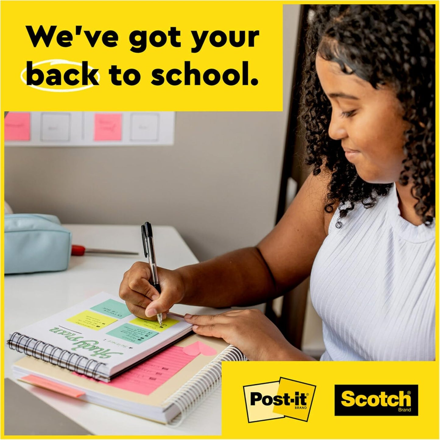 Post-it Super Sticky Notes Value Pack, 24 Pads, Convenient School Bus Carry and Storage Case, 2X The Sticking Power, 3x3 in, Bright Colors (Orange, Pink, Blue, Green, Yellow), Recyclable (654-24SSBUS)
