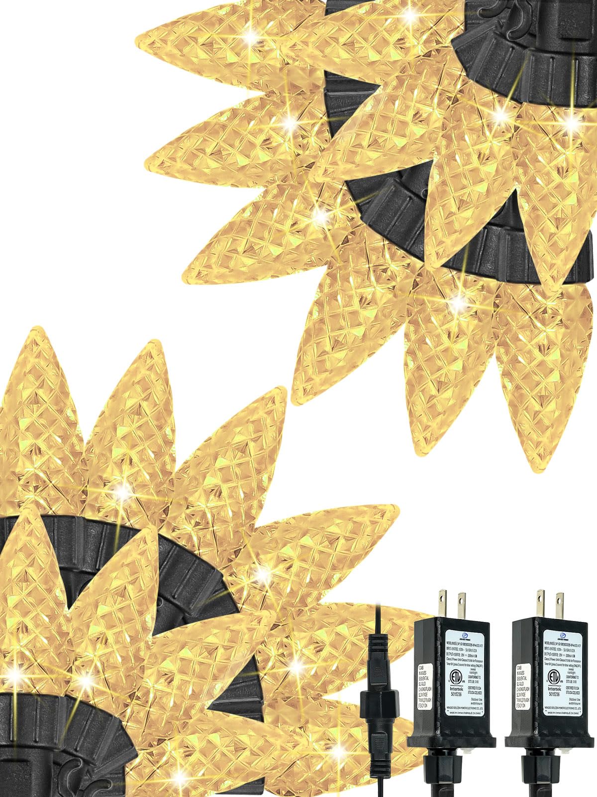 2 Pack C6 Christmas Lights Outdoor Indoor, Total 200 LED 66 FT Connectable Christmas String Lights with Timer & 13 Modes, Waterproof Twinkle Light for Xmas Tree Party Wedding Decorations (Multicolor)