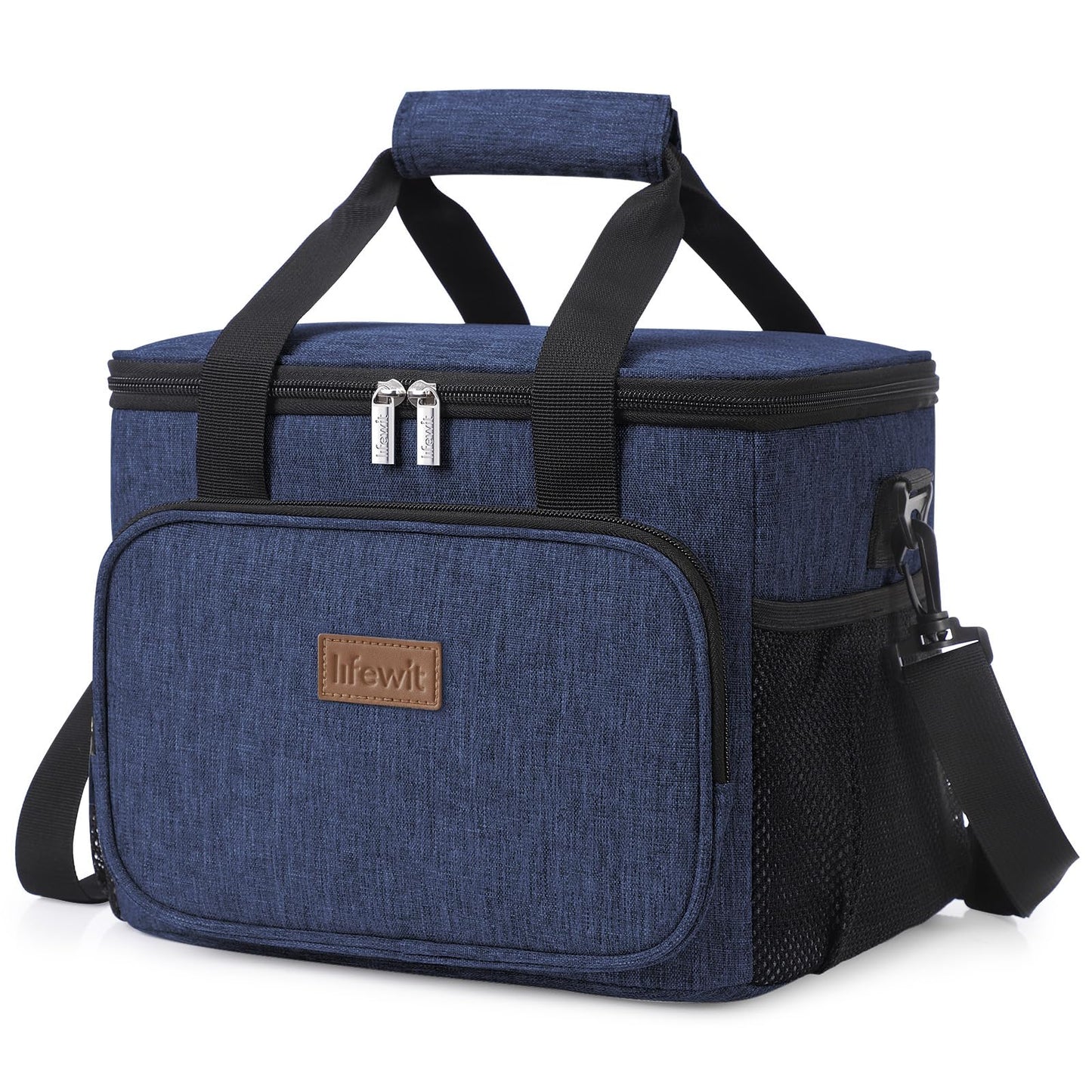 Lifewit Medium Lunch Bag Insulated Lunch Box Soft Cooler Cooling Tote for Adult Men Women, Black 12-Can (9L)