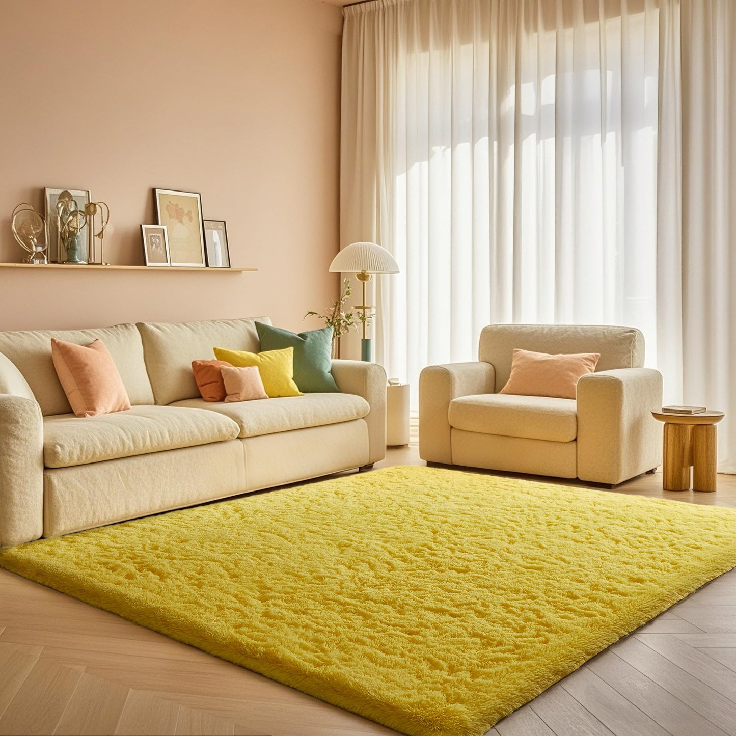 Ophanie Area Rugs for Bedroom Living Room, Grey Fluffy Fuzzy Shag Shaggy Soft Plush Carpet, 4x6 Indoor Floor Gray Rug for Kids Home Dorm Decor Aesthetic