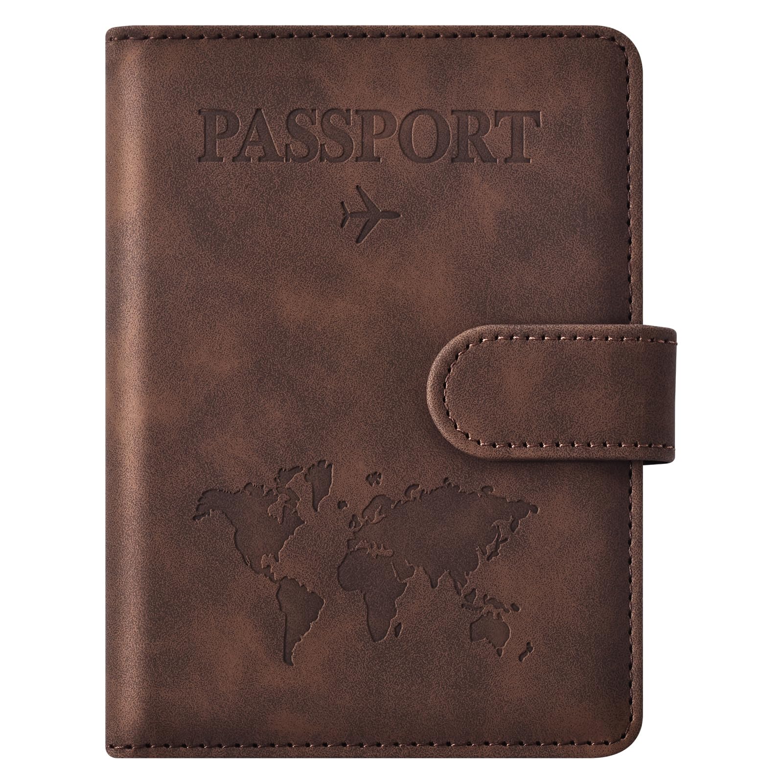Eoehro Passport Holder for Travel Essentials, Passport Wallet Cover Case for Travel Must Haves Accessories,Passport Book Holders for Women and Men(brown)