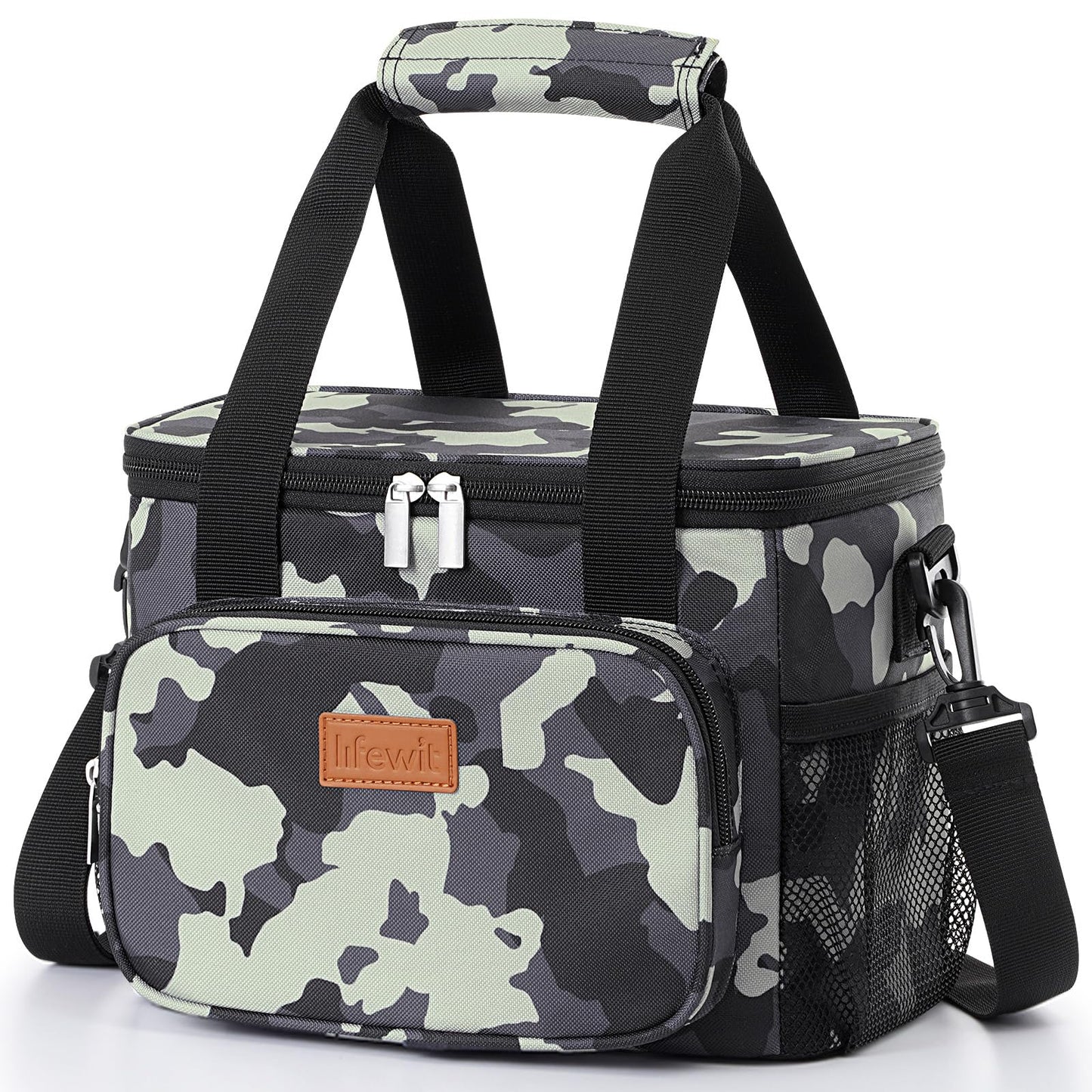 Lifewit Medium Lunch Bag Insulated Lunch Box Soft Cooler Cooling Tote for Adult Men Women, Black 12-Can (9L)