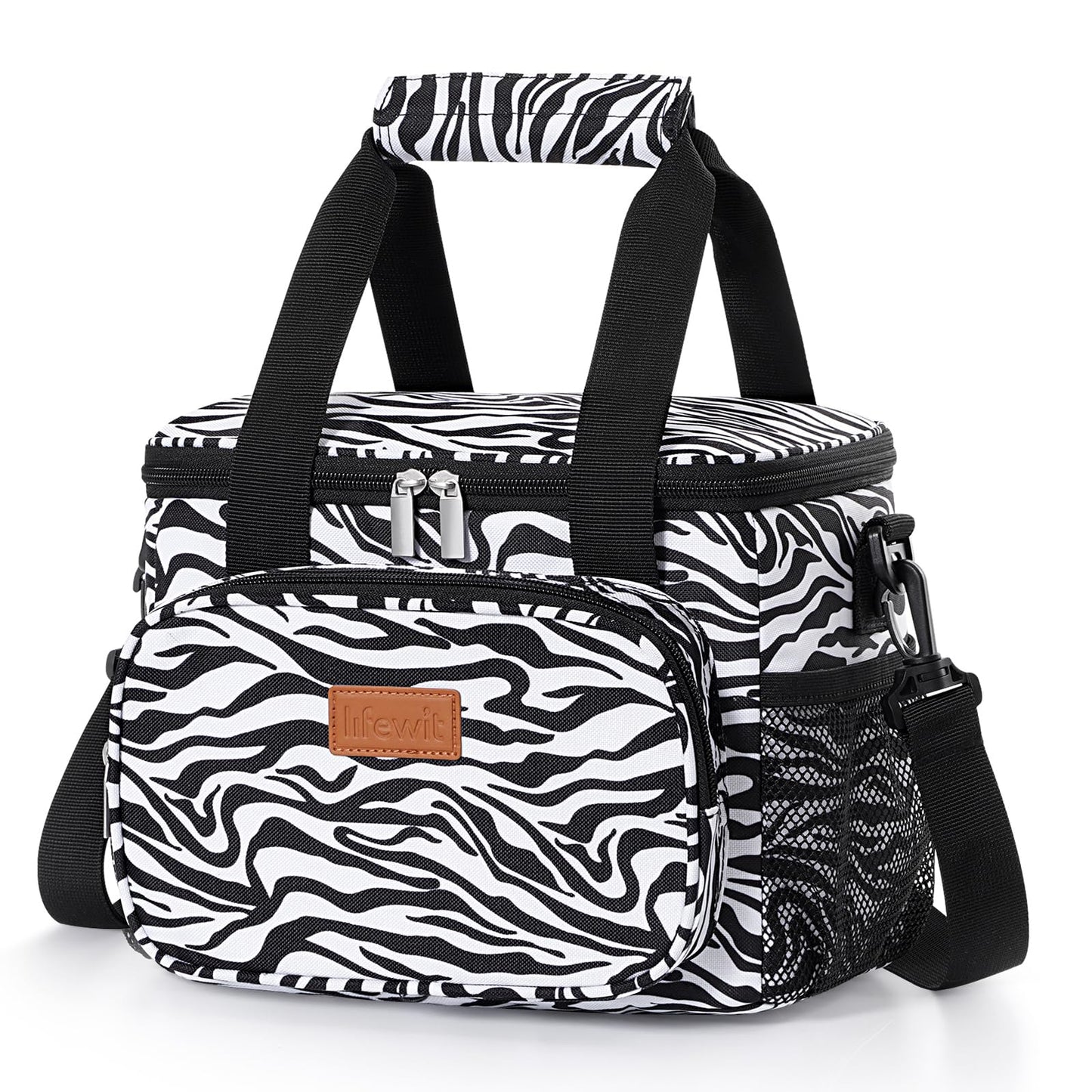 Lifewit Medium Lunch Bag Insulated Lunch Box Soft Cooler Cooling Tote for Adult Men Women, Black 12-Can (9L)
