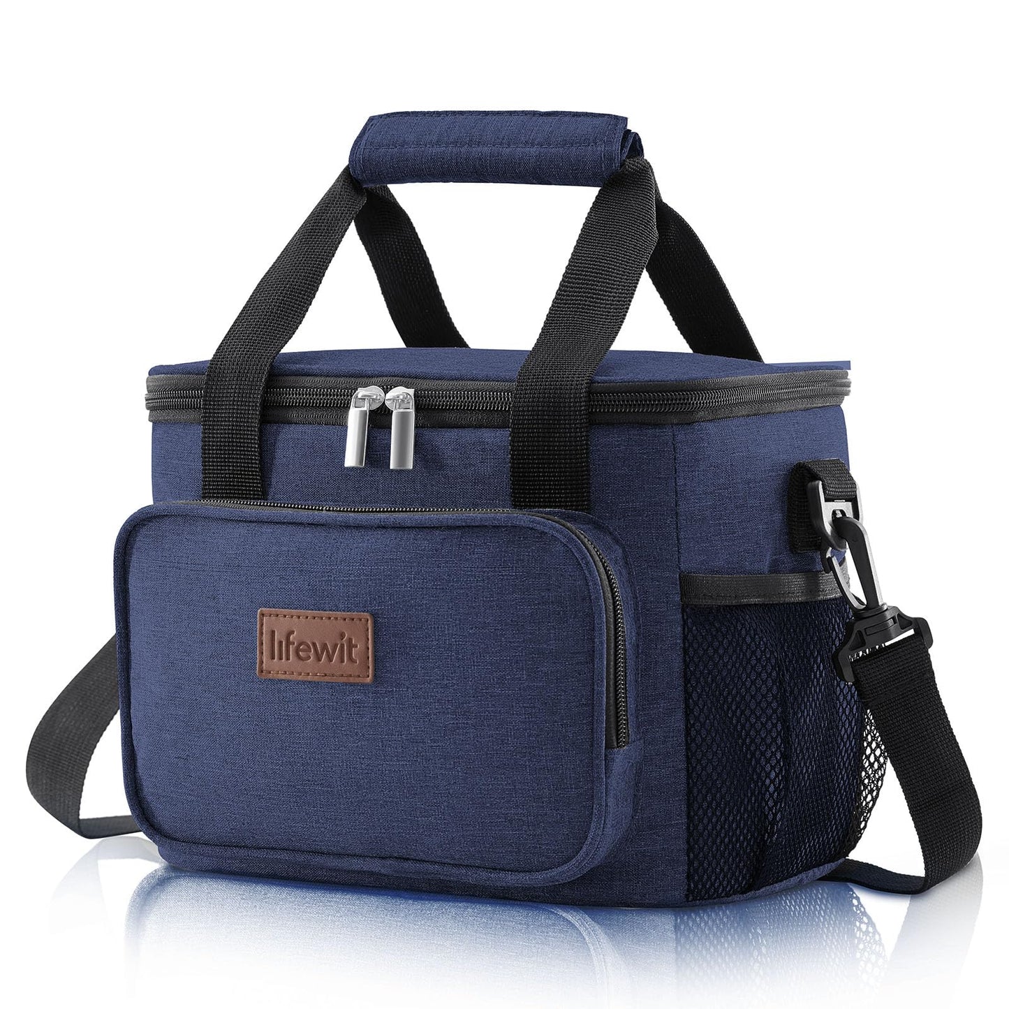 Lifewit Medium Lunch Bag Insulated Lunch Box Soft Cooler Cooling Tote for Adult Men Women, Black 12-Can (9L)
