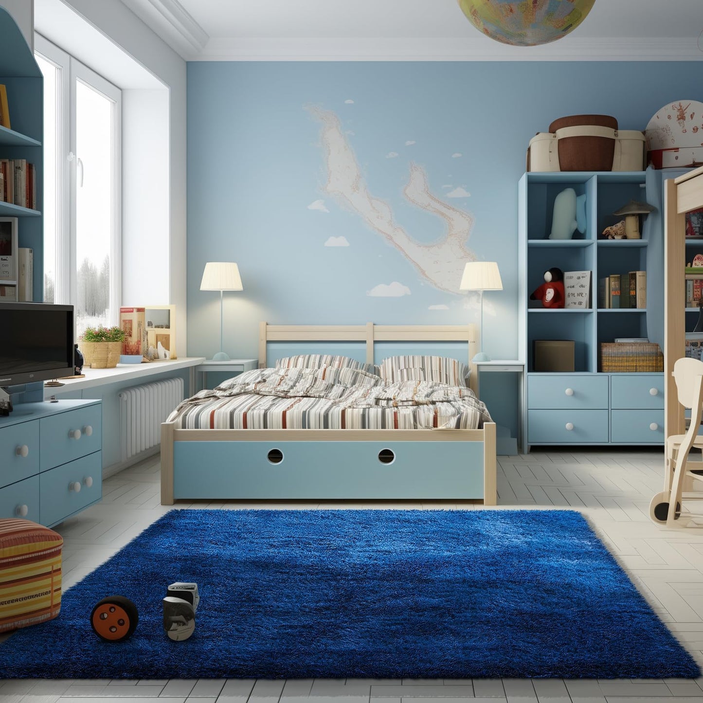 Ophanie Area Rugs for Bedroom Living Room, Grey Fluffy Fuzzy Shag Shaggy Soft Plush Carpet, 4x6 Indoor Floor Gray Rug for Kids Home Dorm Decor Aesthetic