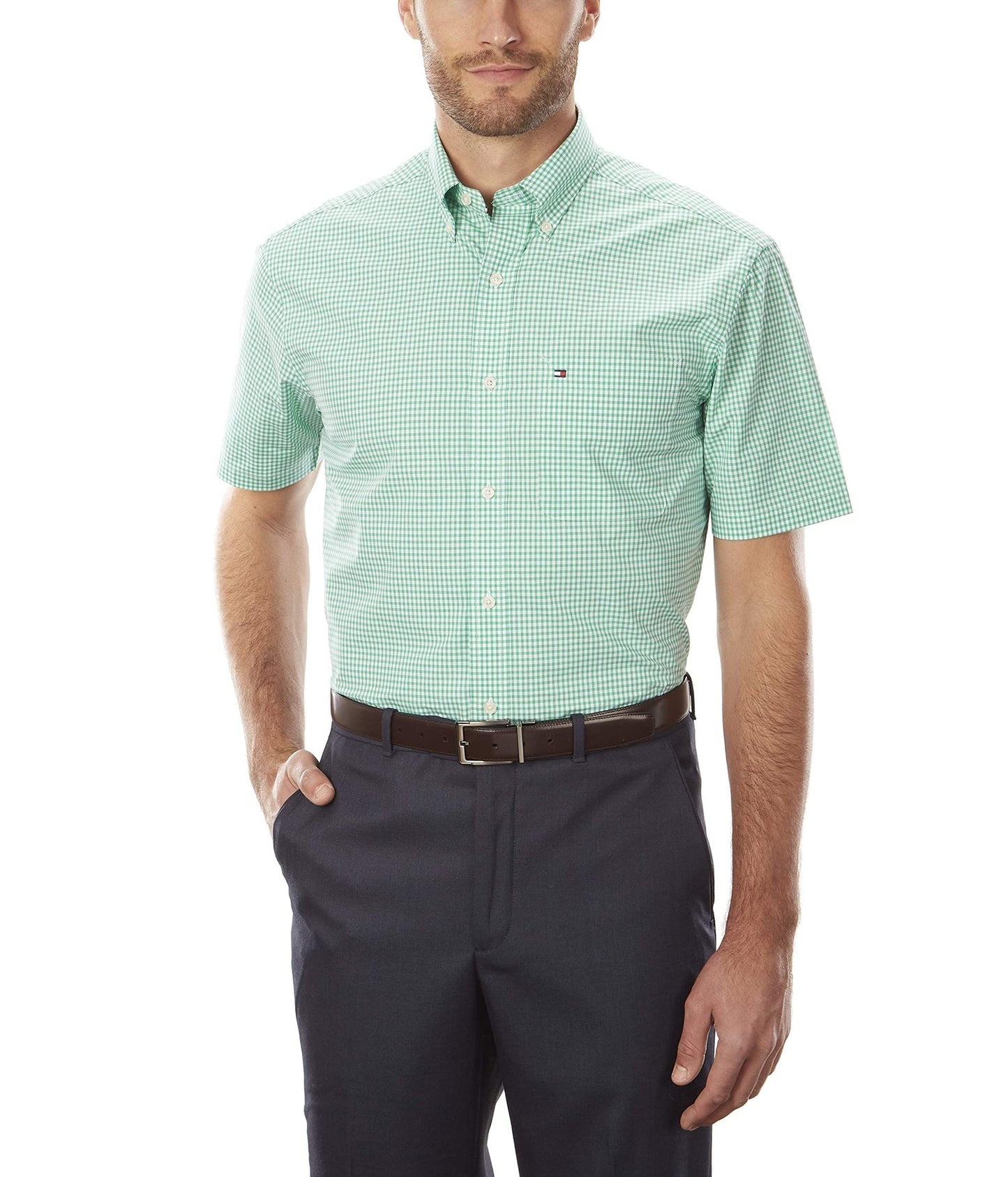 Tommy Hilfiger Men's Short Sleeve Button-Down Shirt - Amazon Exclusive