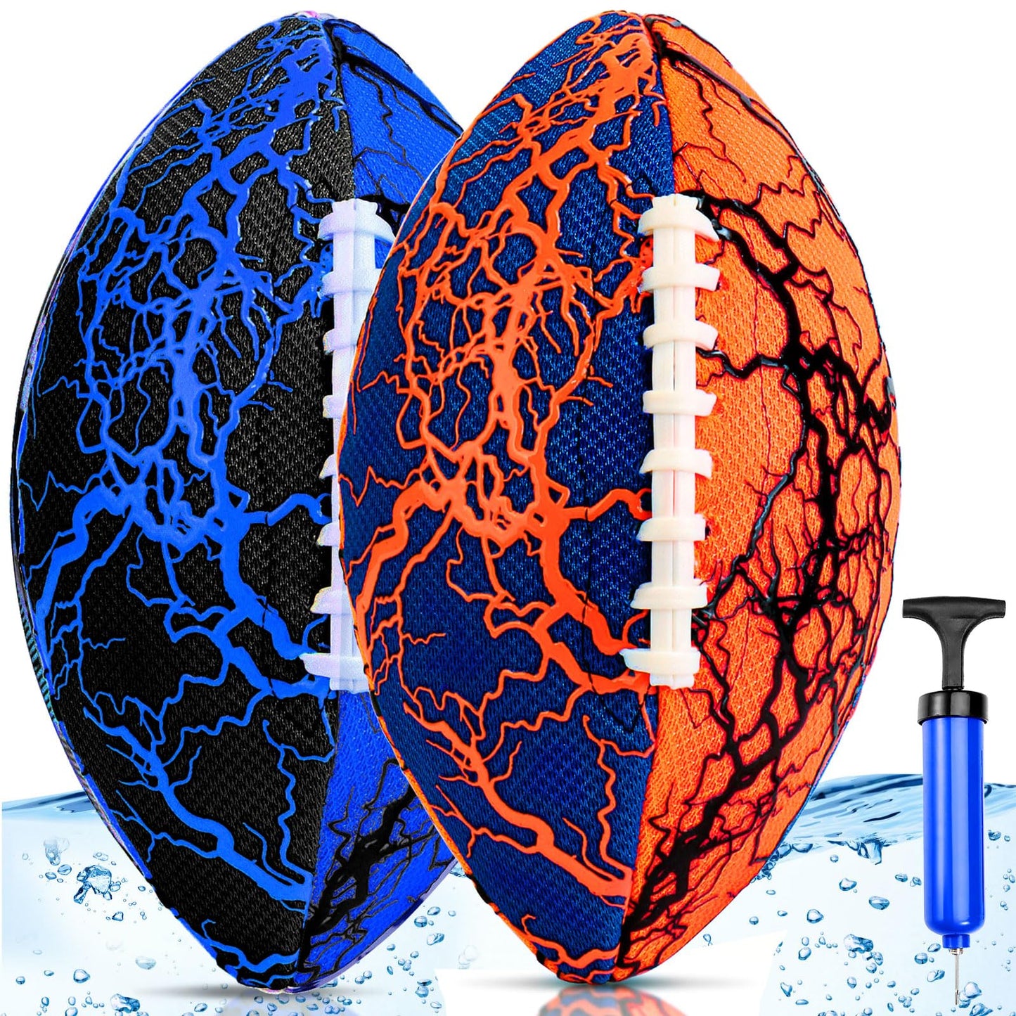 Jasonwell Pool Beach Water Football - 2 Pack Waterproof Football Strong Grip Fun Pool Toys Games for Swimming Pools Beach Lake Park Backyard Outdoor Play for Kids Children Teens Adults Family