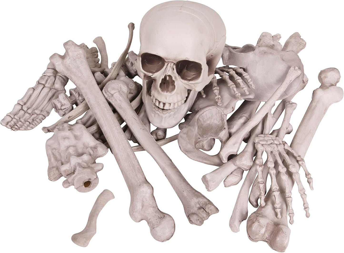 Kangaroo Halloween Skeleton Decor Bones 30 Pieces Bulk - Large Bag of Plastic Bones for Outdoor Yard Decoration - Scary Graveyard Fake Skulls and Bones