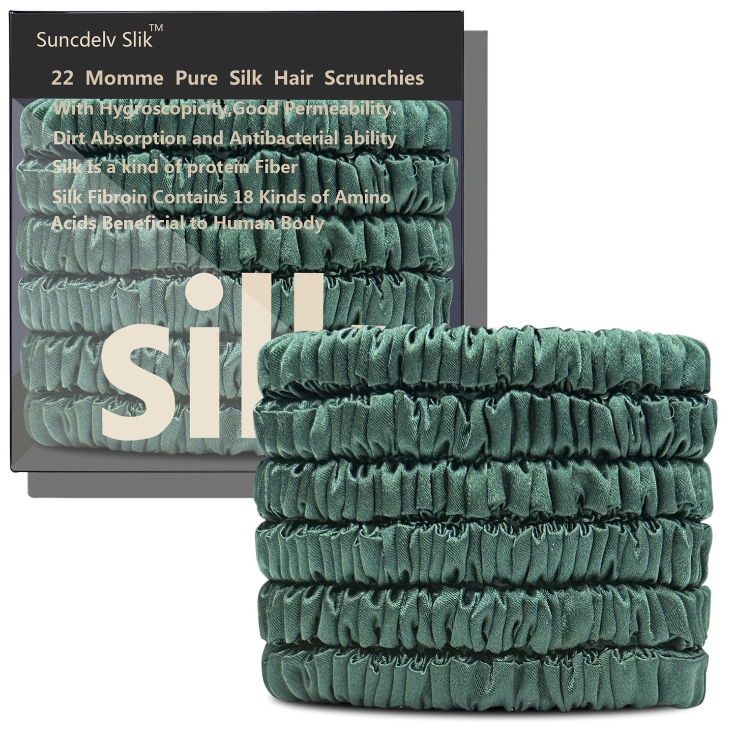 Silk Hair Towel, Friction-Resistant, Amino Acid-Rich, Durable, Breathable (6PCS(Bean Paste, Rose Gold, Rice White))