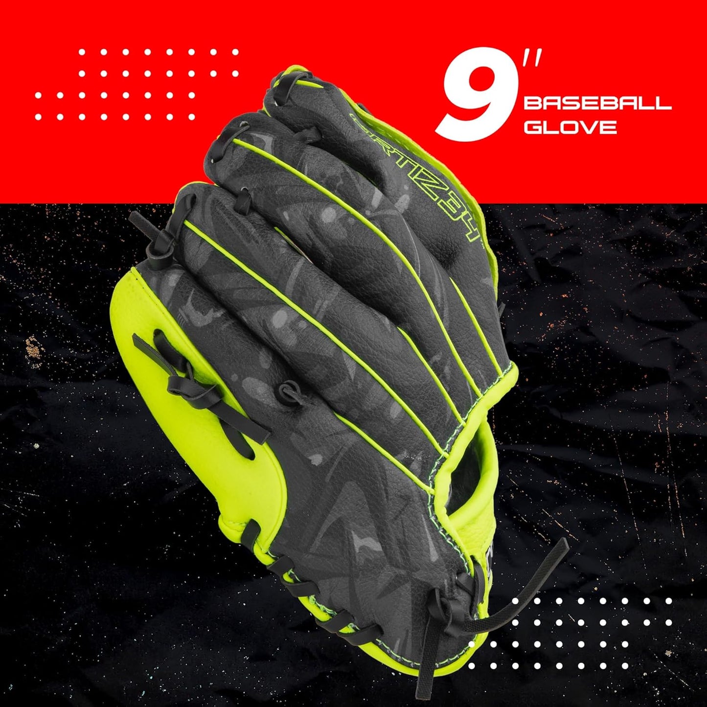 Youth T-Ball Set, 25” Signature Aluminum T-Ball Bat with -10 Drop, Foam Core T-Ball, 9” Lightweight Youth Glove, Vibrant Graffiti Print