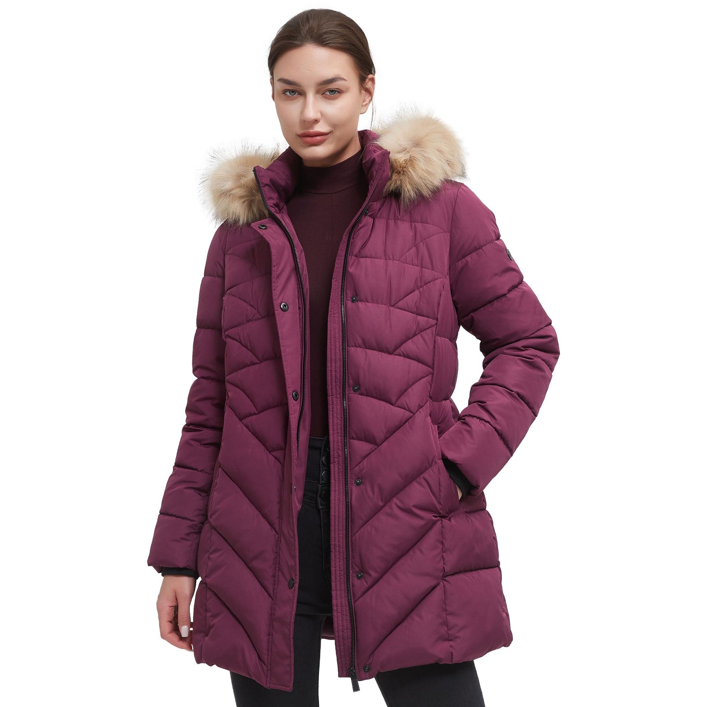 BINACL Women's Winter Warm Thicken Long Outwear Pockets Coat Parka Jacket XS-3XL