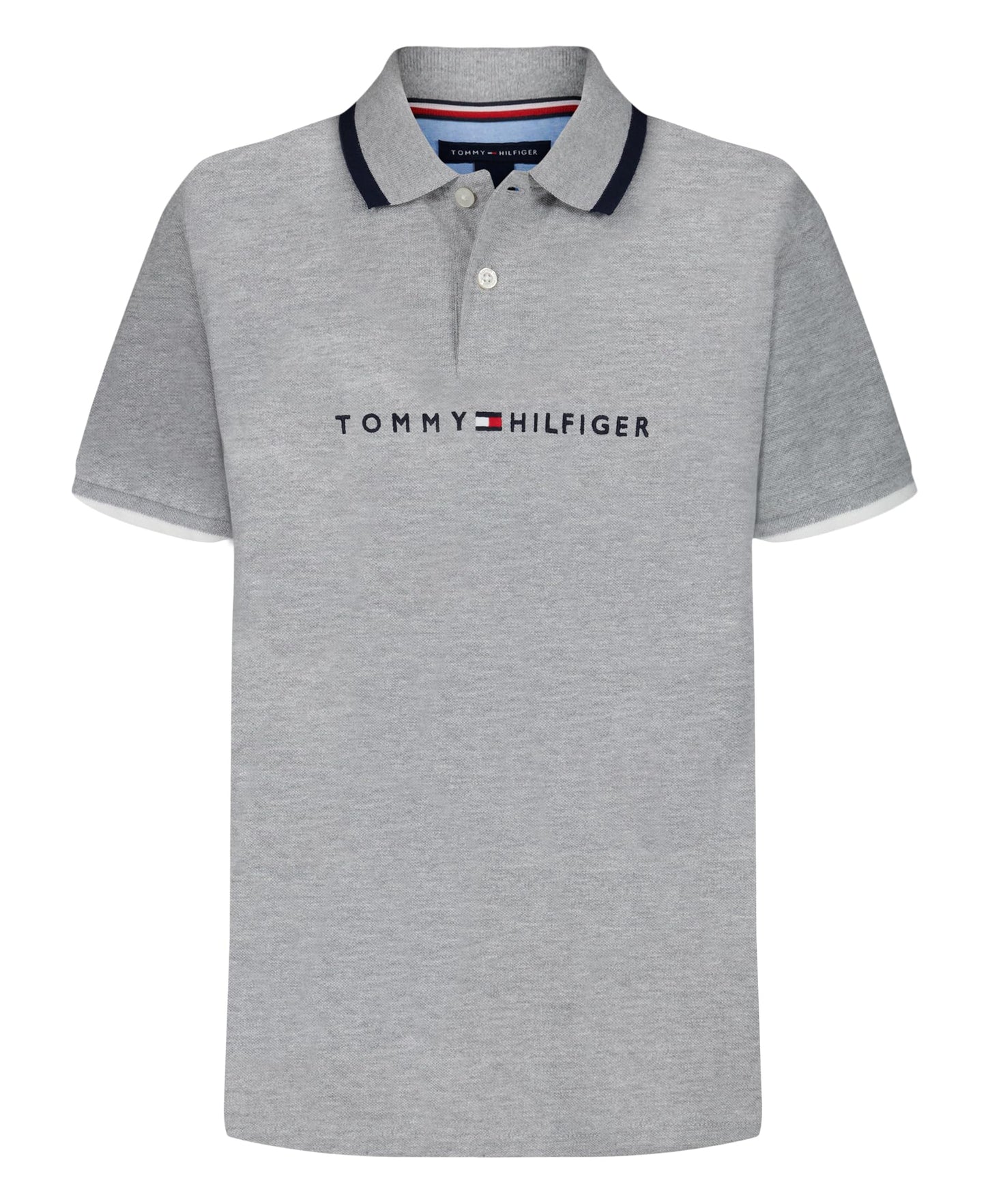 Tommy Hilfiger Boys' Short Sleeve Premium Pique Polo Shirt, Button Closure, Soft & Comfortable