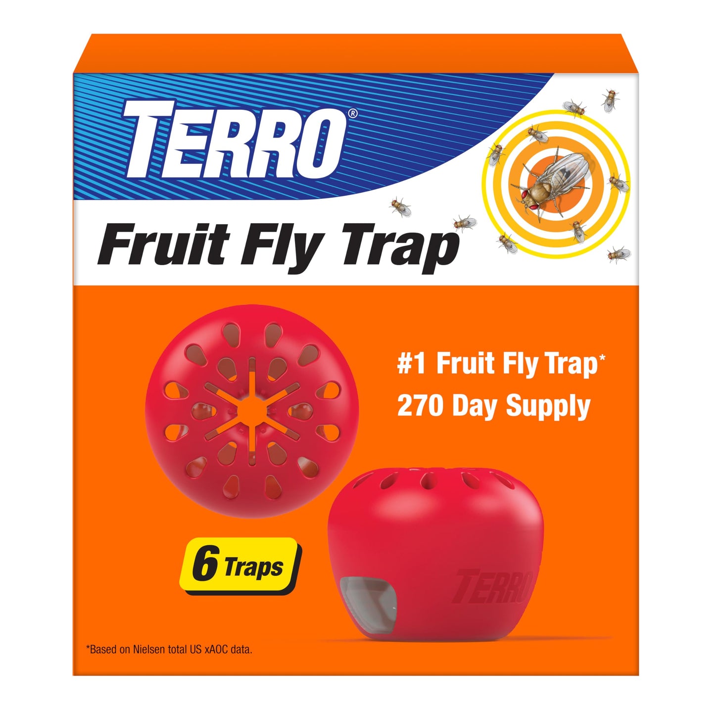 Terro Fruit Fly Traps for Indoors (4 Pack) + 180 Days of Lure Supply