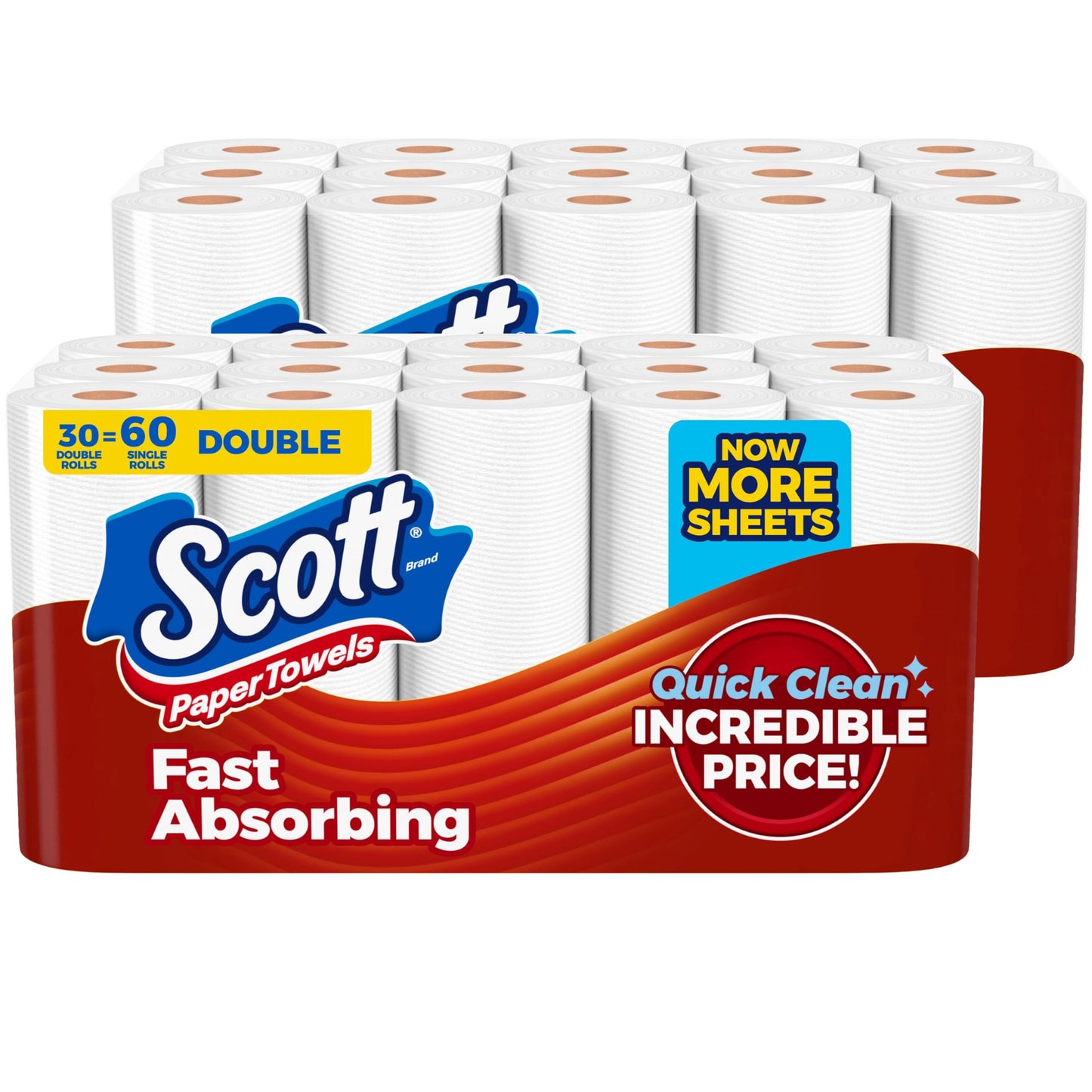 Scott Paper Towels, Choose-A-Sheet, 6 Double Rolls = 12 Regular Rolls (108 Sheets Per Roll)