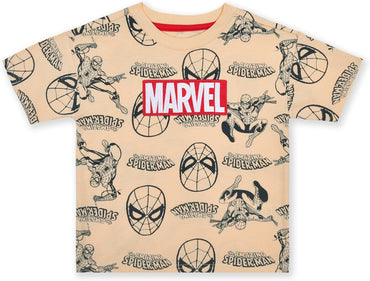 Marvel Spider-Man Boys 2 Piece French Terry Short Sleeve T-Shirt and Shorts Set for Toddler and Big Kids