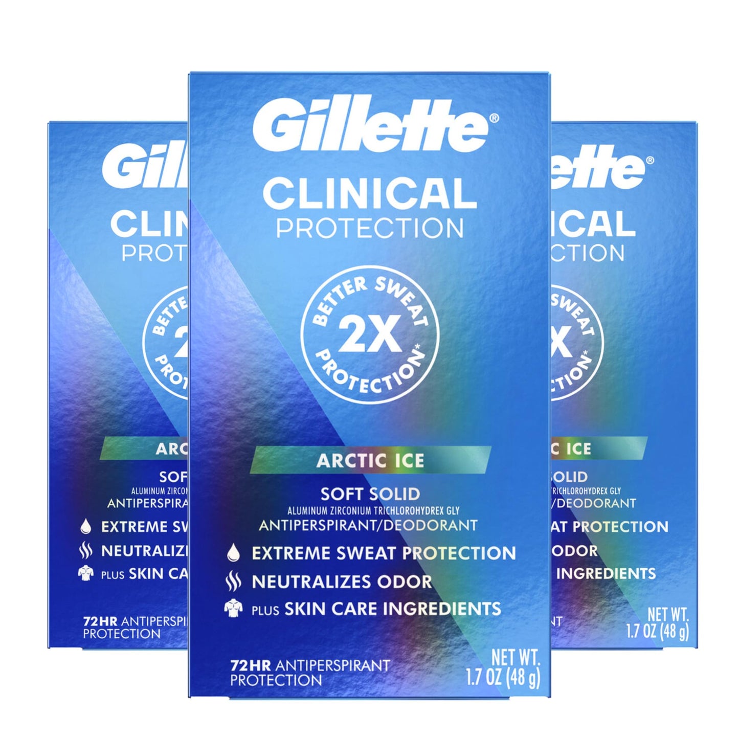 Gillette Antiperspirant and Deodorant for Men, 72hr Sweat & Odor Protection, Long Lasting Freshness, Anti-White Mark Technology, Clear Gel, Cool Wave Scent, 3.8 oz (Pack of 4)