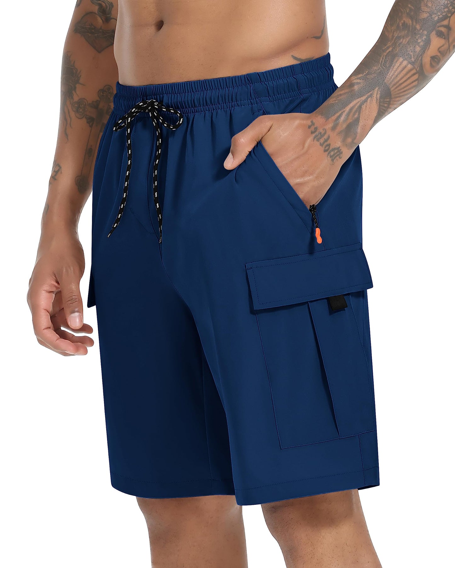 Men's Cargo Shorts Quick Dry Lightweight Stretch Hiking Shorts for Men with 5 Pockets No Lining