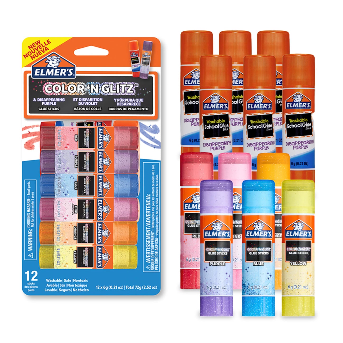 Elmer’s Scented Glue Sticks Washable Clear Assorted Scents 6 Grams 6 Packs of 4 (24 Total Count)