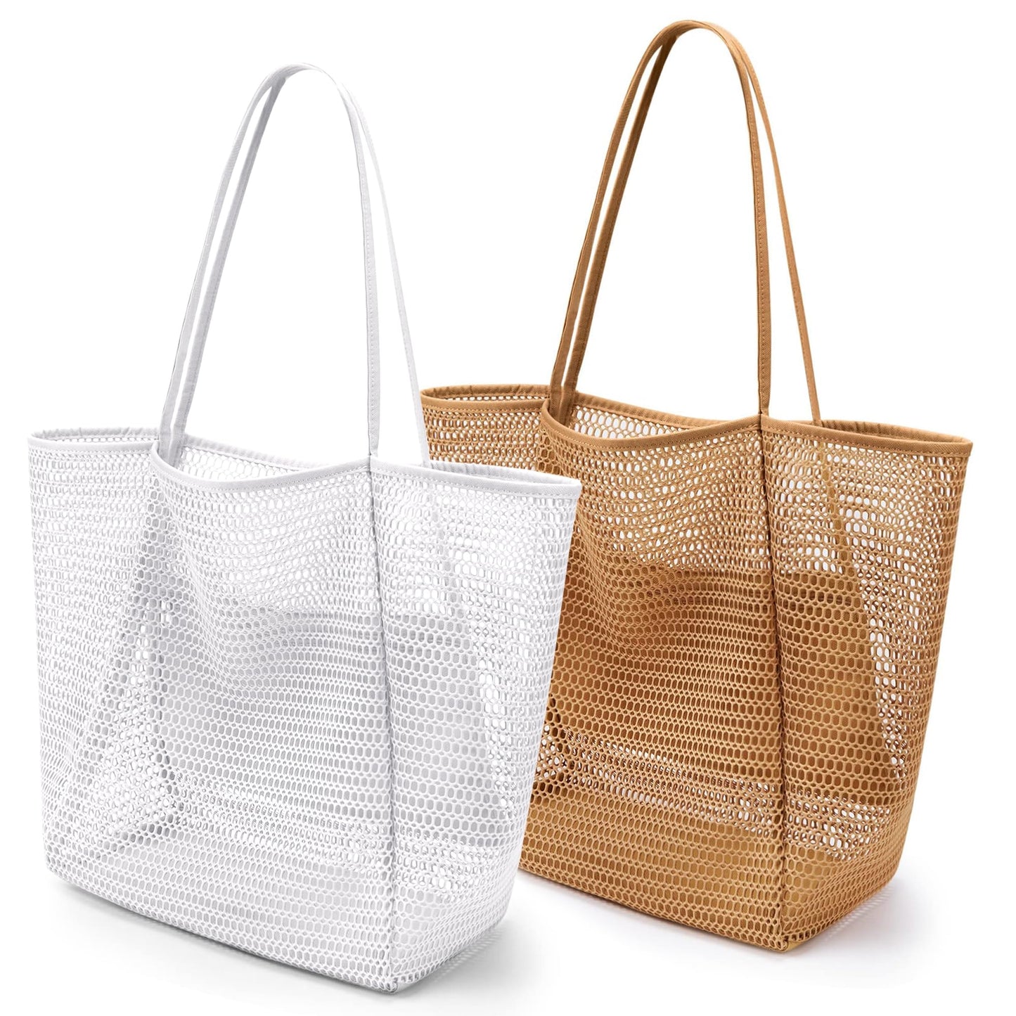 VOROLO Mesh Tote Beach Bag,Women Fairycore Hobo Bag,Shoulder Bag,Soft Summer Casual Crochet Bags