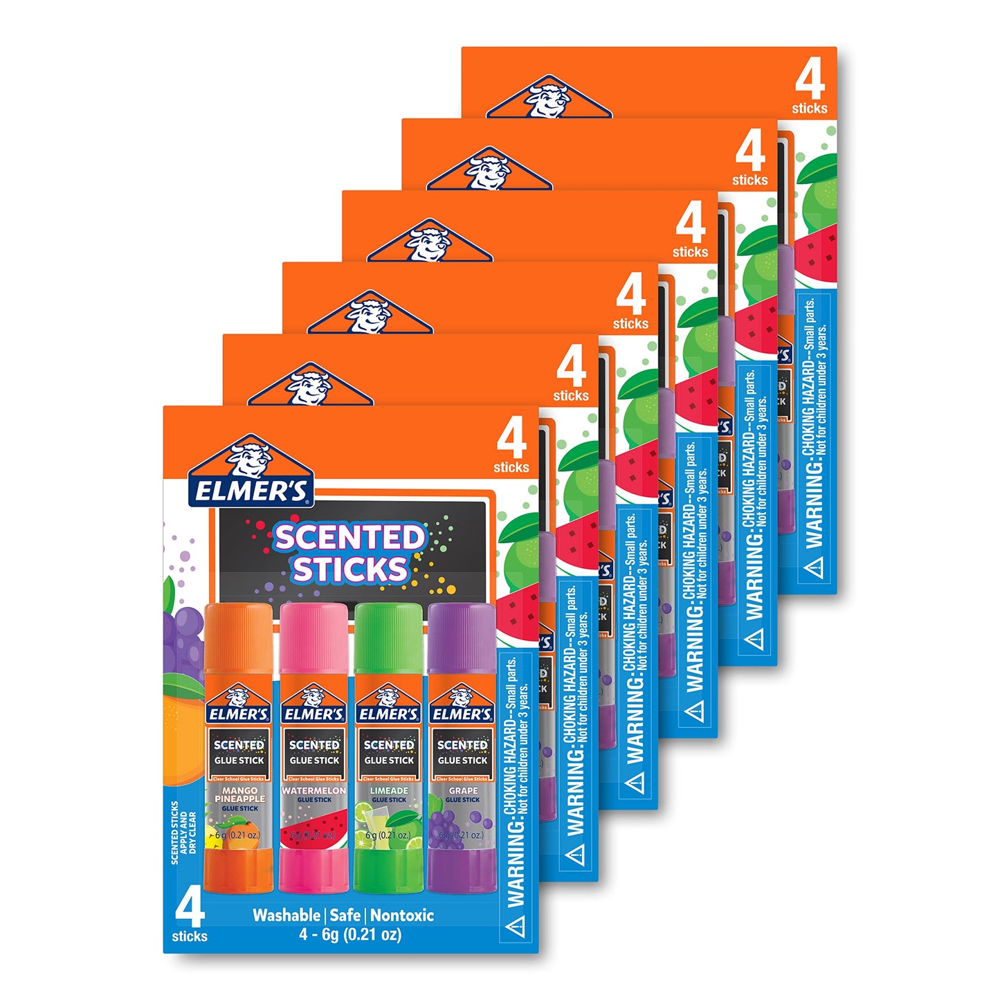 Elmer’s Scented Glue Sticks Washable Clear Assorted Scents 6 Grams 6 Packs of 4 (24 Total Count)