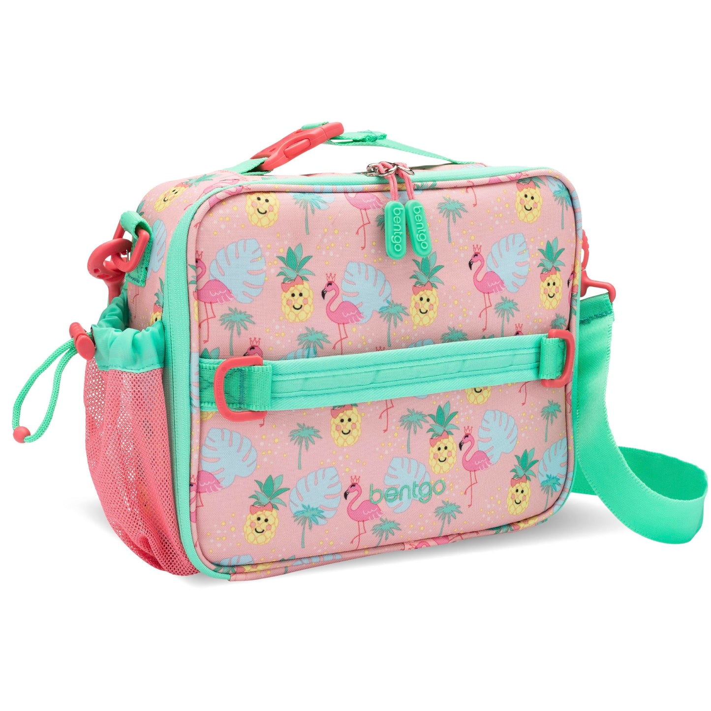 Bentgo Kids Lunch Bag - Double-Insulated, Reusable Lunch Bag for Kids 3+ with Adjustable Strap; Holds Lunch Box/Water Bottle/Snacks; Easy-Clean, Water-Resistant & Pockets (Sports)