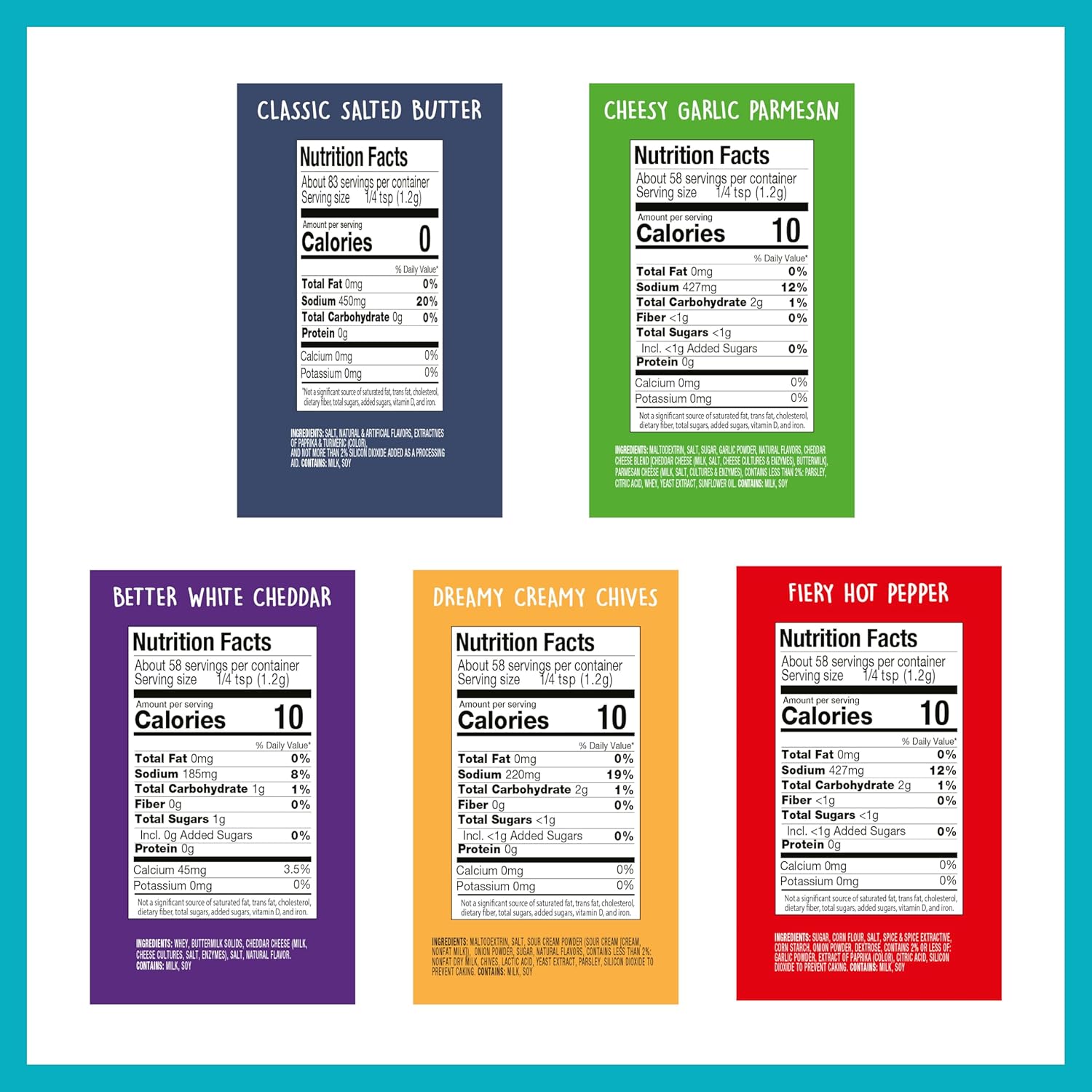 Popcorn Seasoning Popcorn Flavoring Variety Pack Gifts Set of 5 Popcorn Salt 2.5 OZ Shakers, Non-GMO Toppings, Movie Night Supplies Gift Basket, Popcorn Gift Set, Gift Ideas