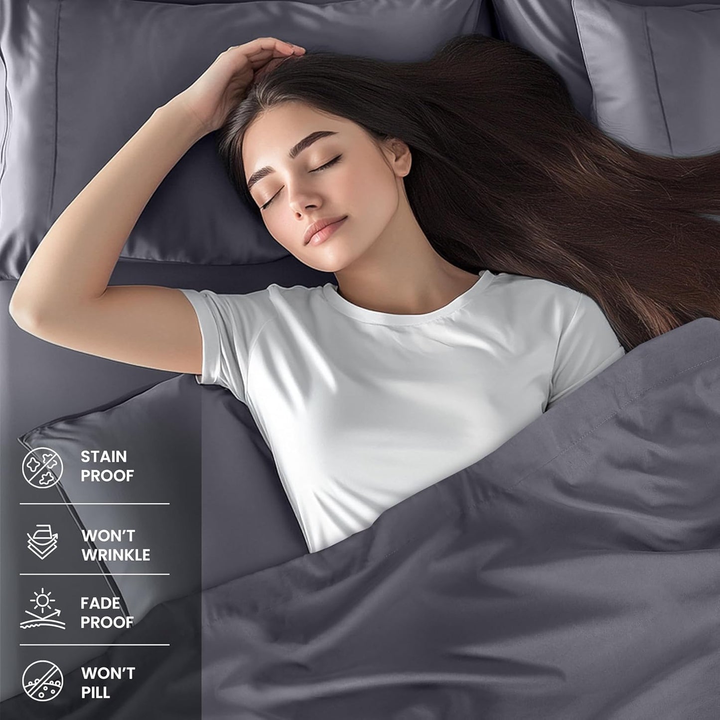 Utopia Bedding Queen Sheet Set – 4 Piece Bed Sheets for Queen Size Bed, Soft and Breathable Microfiber, Includes 1 Fitted Sheet, 1 Flat Sheet and 2 Pillowcases (Grey)