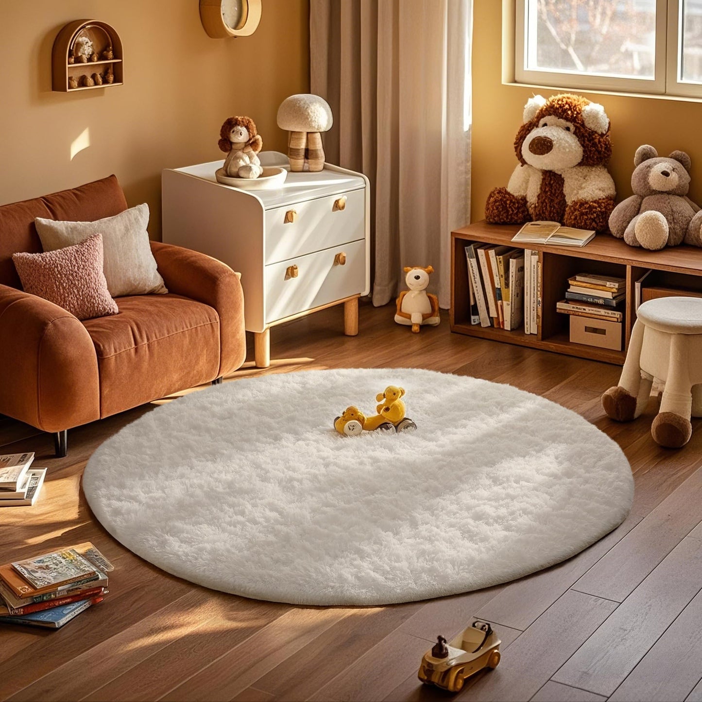 Ophanie Area Rugs for Bedroom Living Room, Grey Fluffy Fuzzy Shag Shaggy Soft Plush Carpet, 4x6 Indoor Floor Gray Rug for Kids Home Dorm Decor Aesthetic