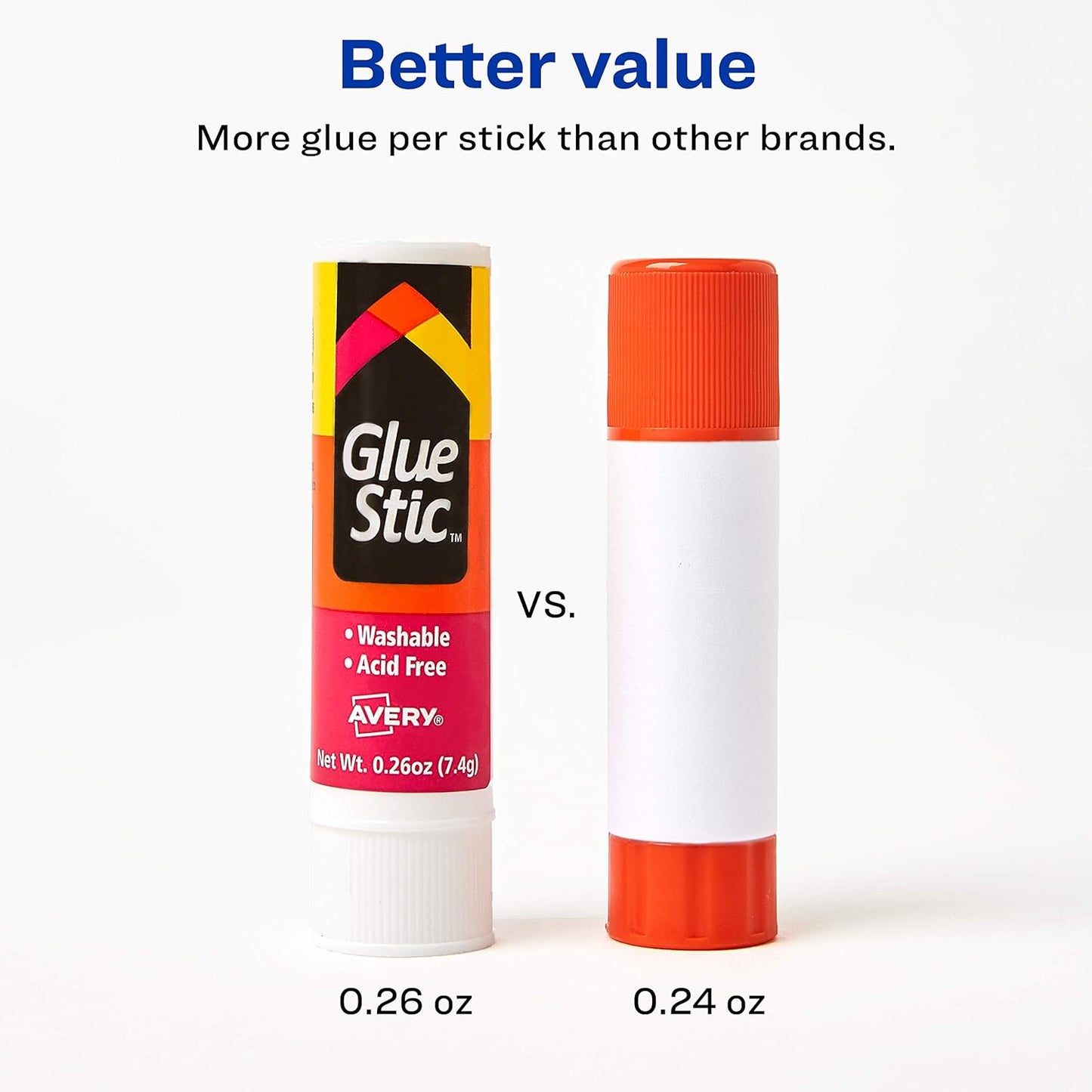 Avery Glue Stick White, Washable, Nontoxic, 0.26 oz. Permanent Glue Stic, 6pk (98095)