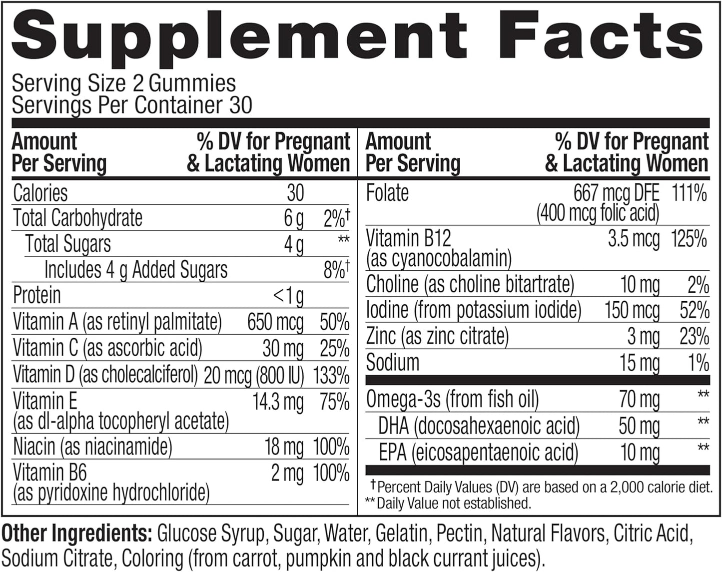 OLLY Prenatal Multivitamin Gummy, Supports Healthy Growth and Brain Development, Folic Acid, Vitamin D, Omega 3 DHA, Chewable Supplement, Citrus Berry Flavor, 30 Day Supply - 60 Count