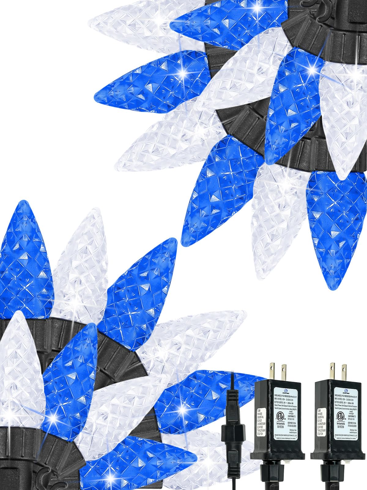 2 Pack C6 Christmas Lights Outdoor Indoor, Total 200 LED 66 FT Connectable Christmas String Lights with Timer & 13 Modes, Waterproof Twinkle Light for Xmas Tree Party Wedding Decorations (Multicolor)