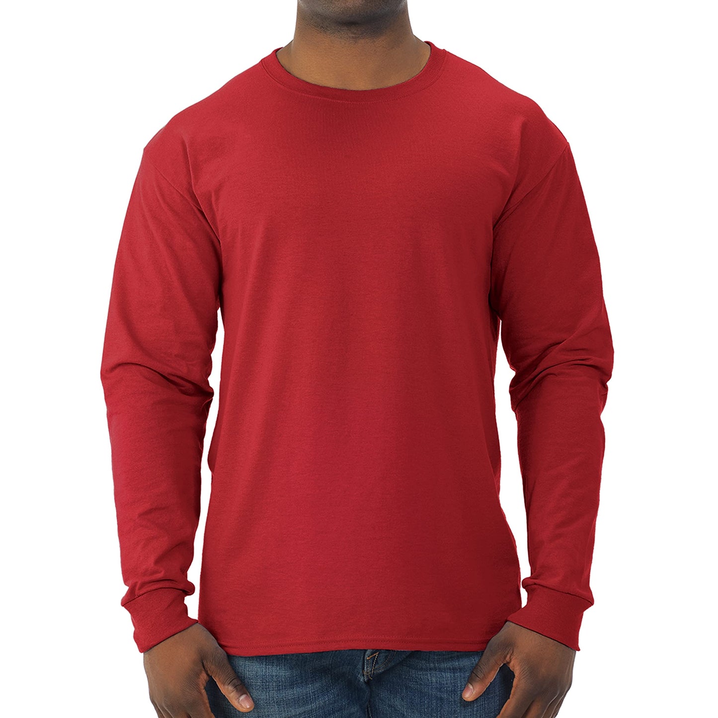 Jerzees Men's Dri-Power Cotton Blend Long Sleeve Tees, Moisture Wicking, Odor Protection, UPF 30+, Sizes S-3x