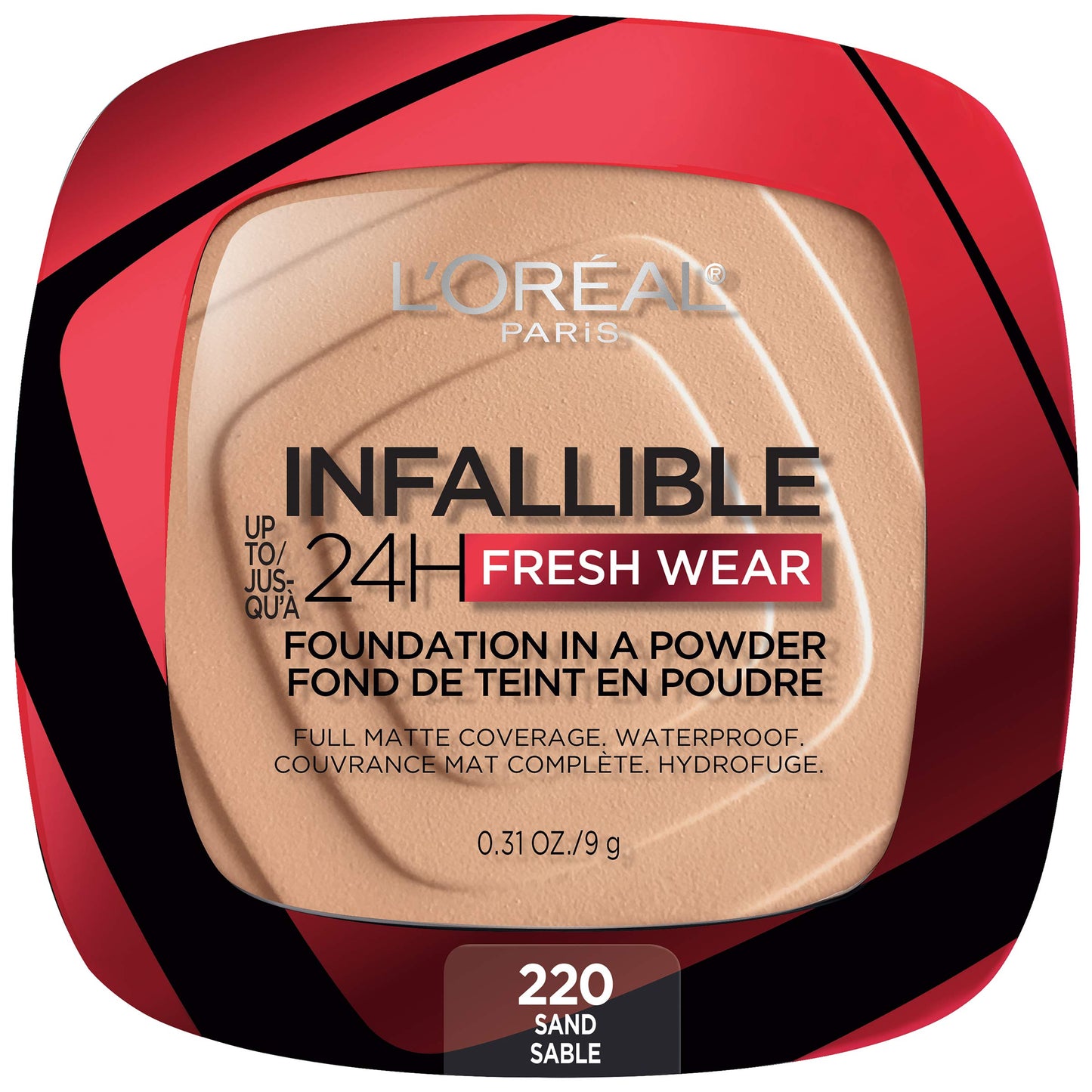 L'Oreal Paris Makeup Infallible Fresh Wear Foundation in a Powder, Up to 24H Wear, Waterproof, Ivory Buff, 0.31 oz.