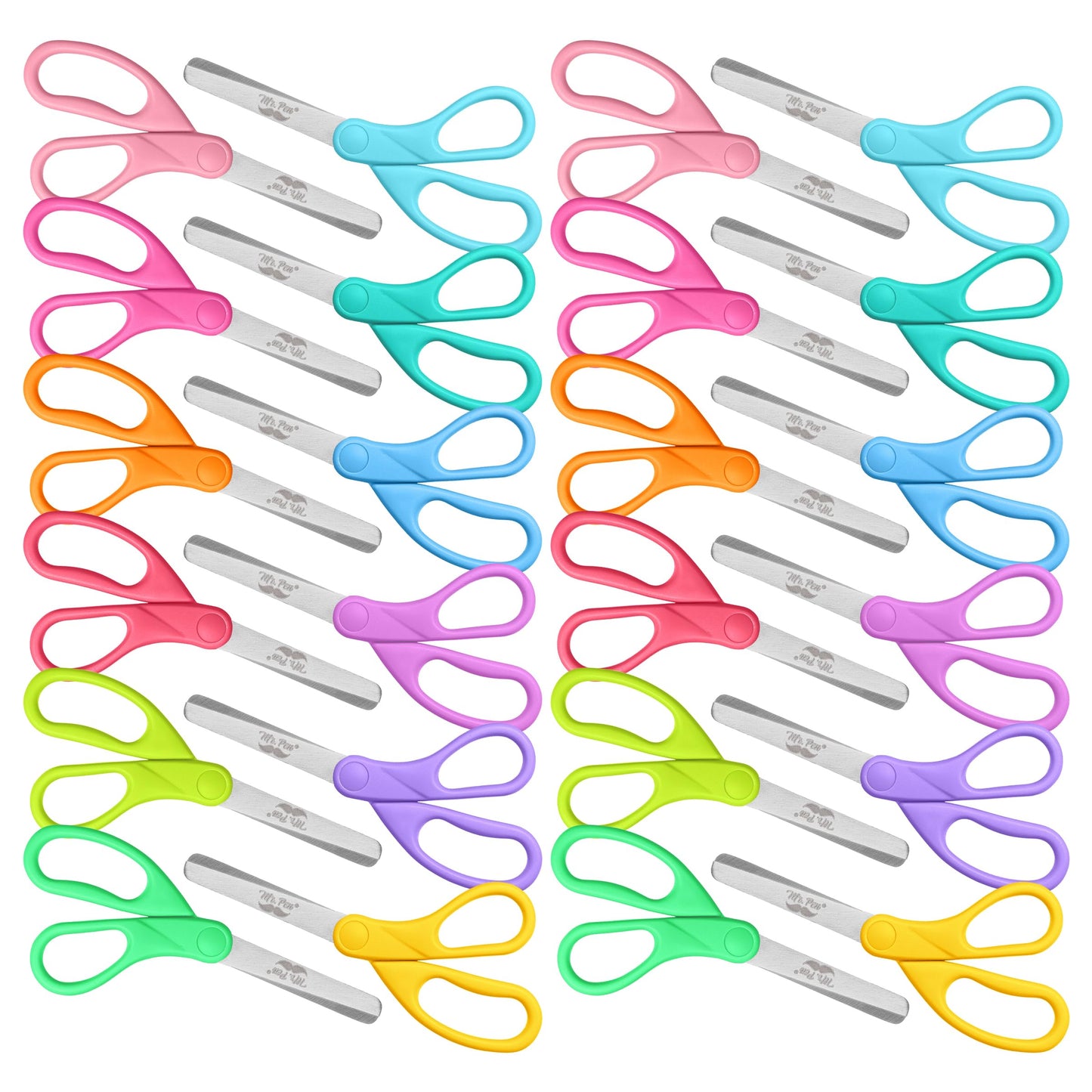 Mr. Pen Kids Scissors - 6 Pack, 5 Inch, Colored Toddler Safety Scissors for Kids, School & Preschool