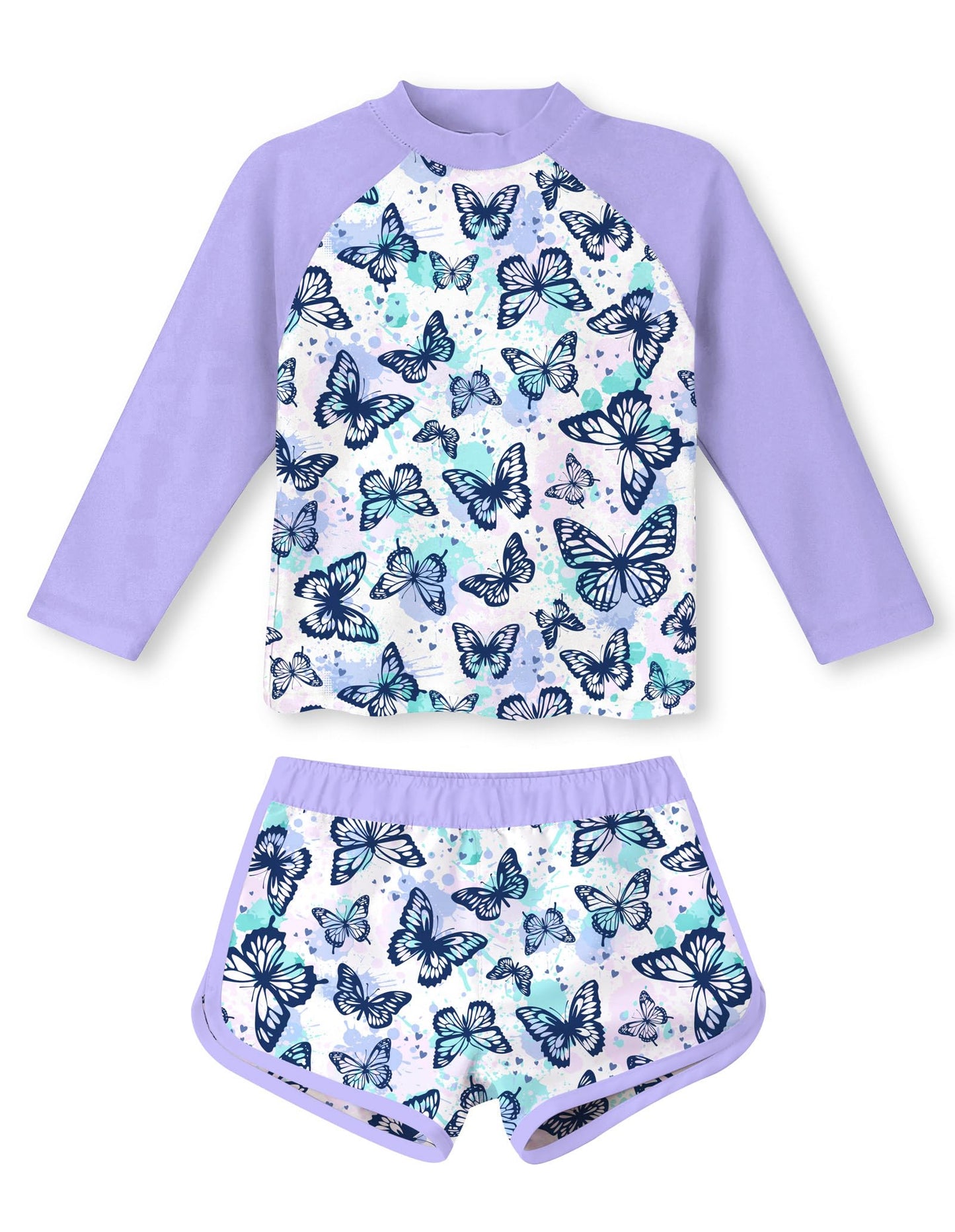 Vogseek Girls Rash Guard Two Pieces Swimsuit Long Sleeve Bathing Suit for 3-10 Years