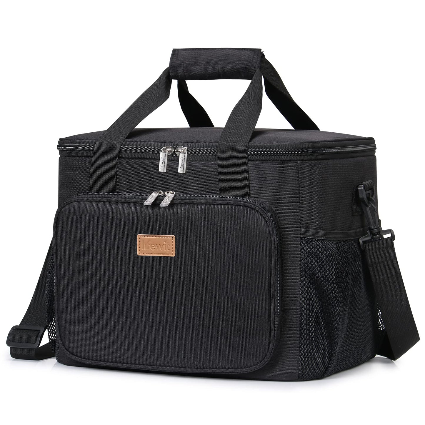 Lifewit Medium Lunch Bag Insulated Lunch Box Soft Cooler Cooling Tote for Adult Men Women, Black 12-Can (9L)